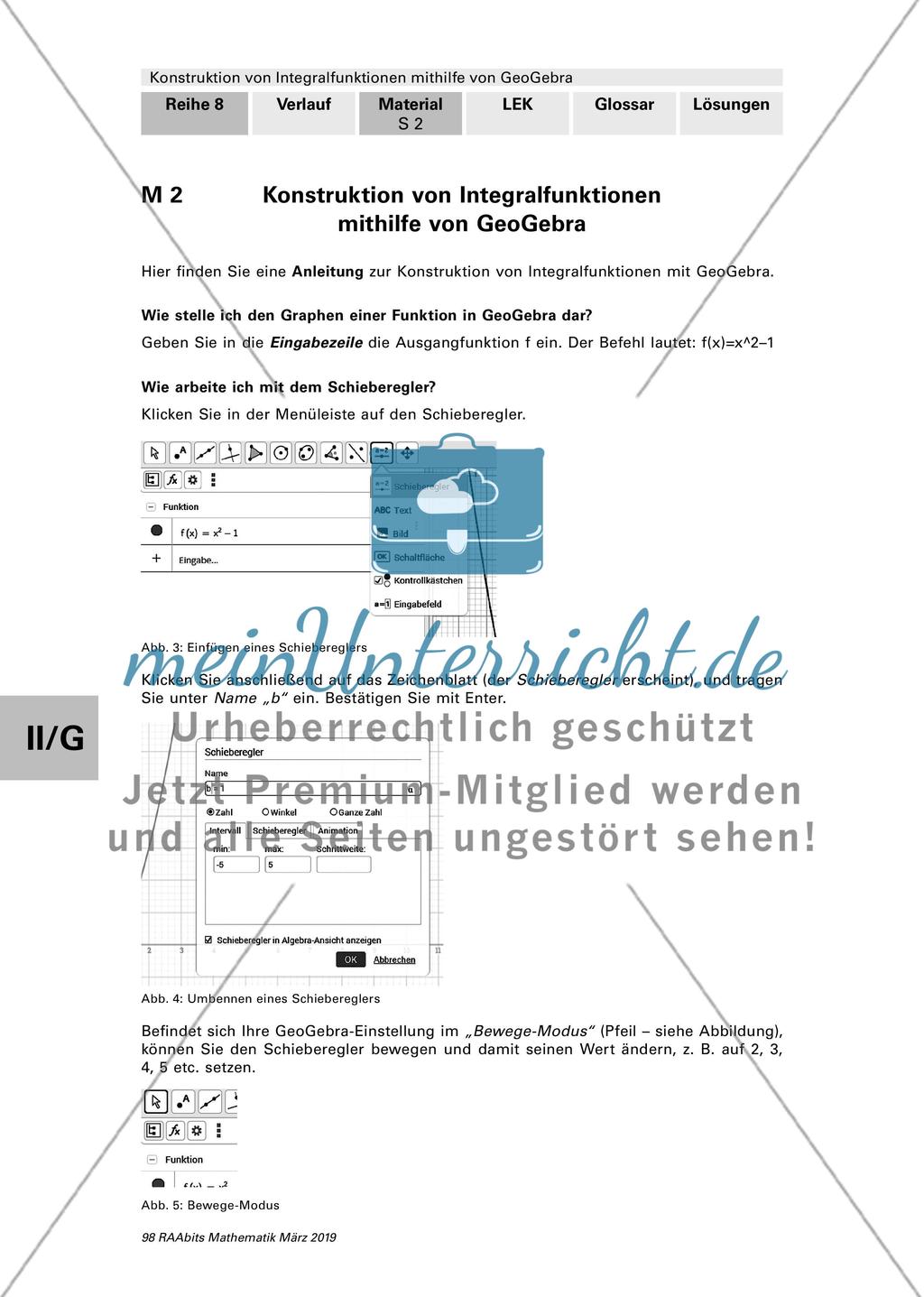 Konstruktion von Integralfunktionen mithilfe von GeoGebra Preview 6
