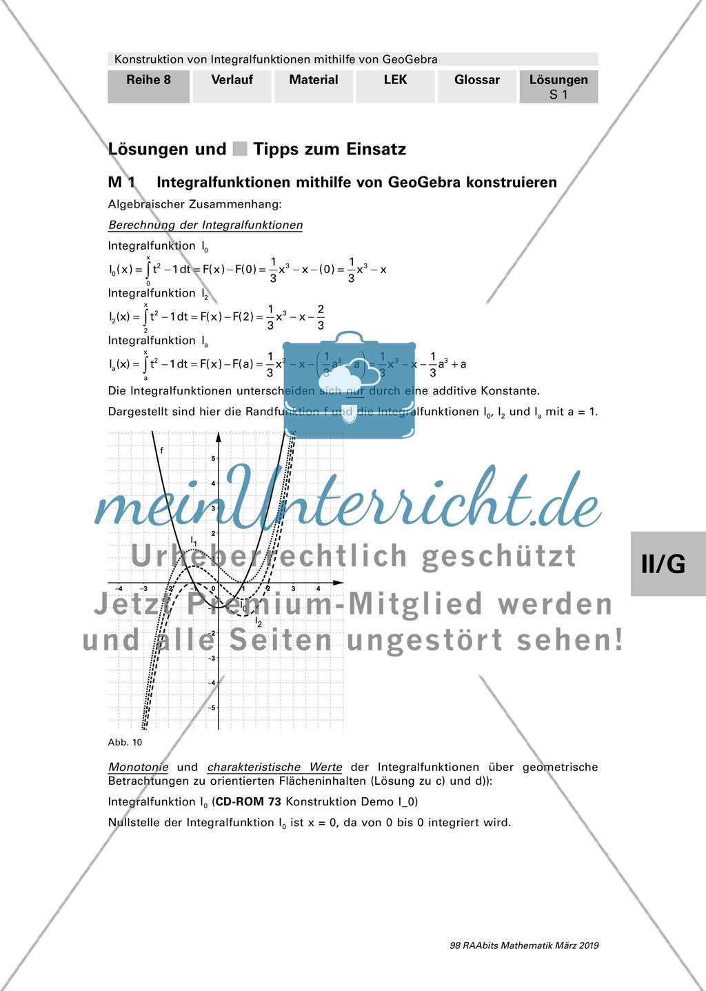 Konstruktion von Integralfunktionen mithilfe von GeoGebra Preview 9