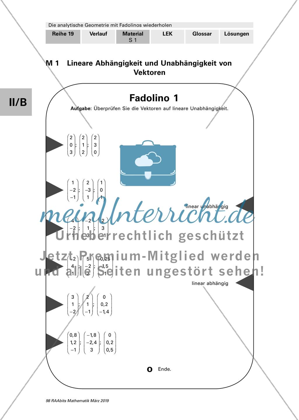 Die analytische Geometrie Preview 1