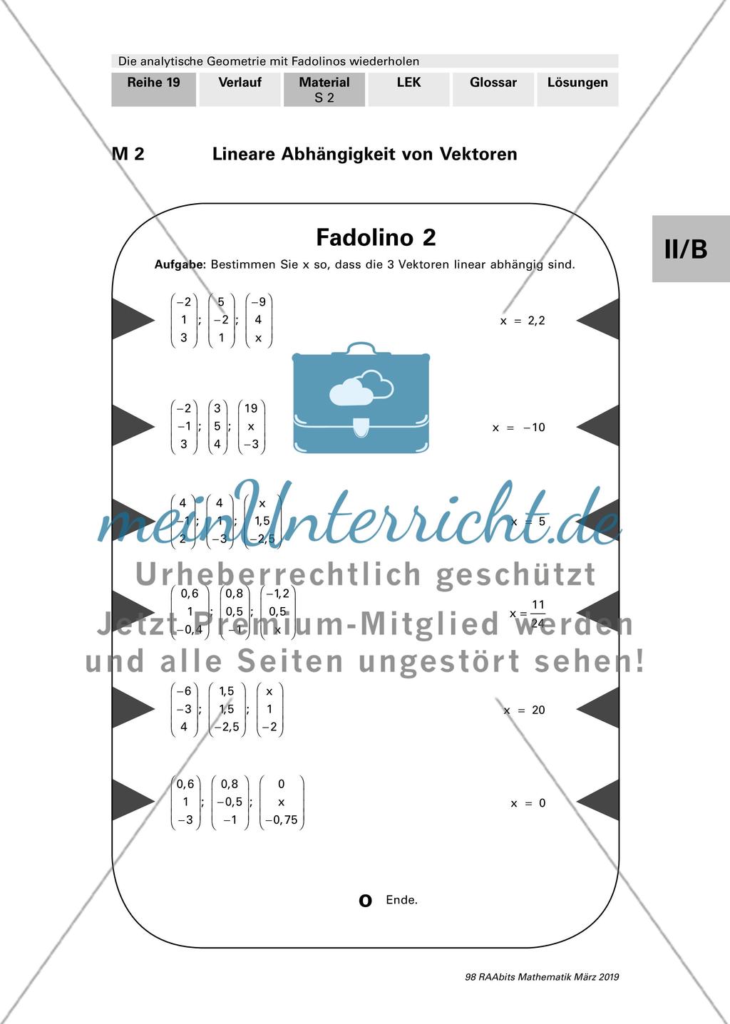 Die analytische Geometrie Preview 2