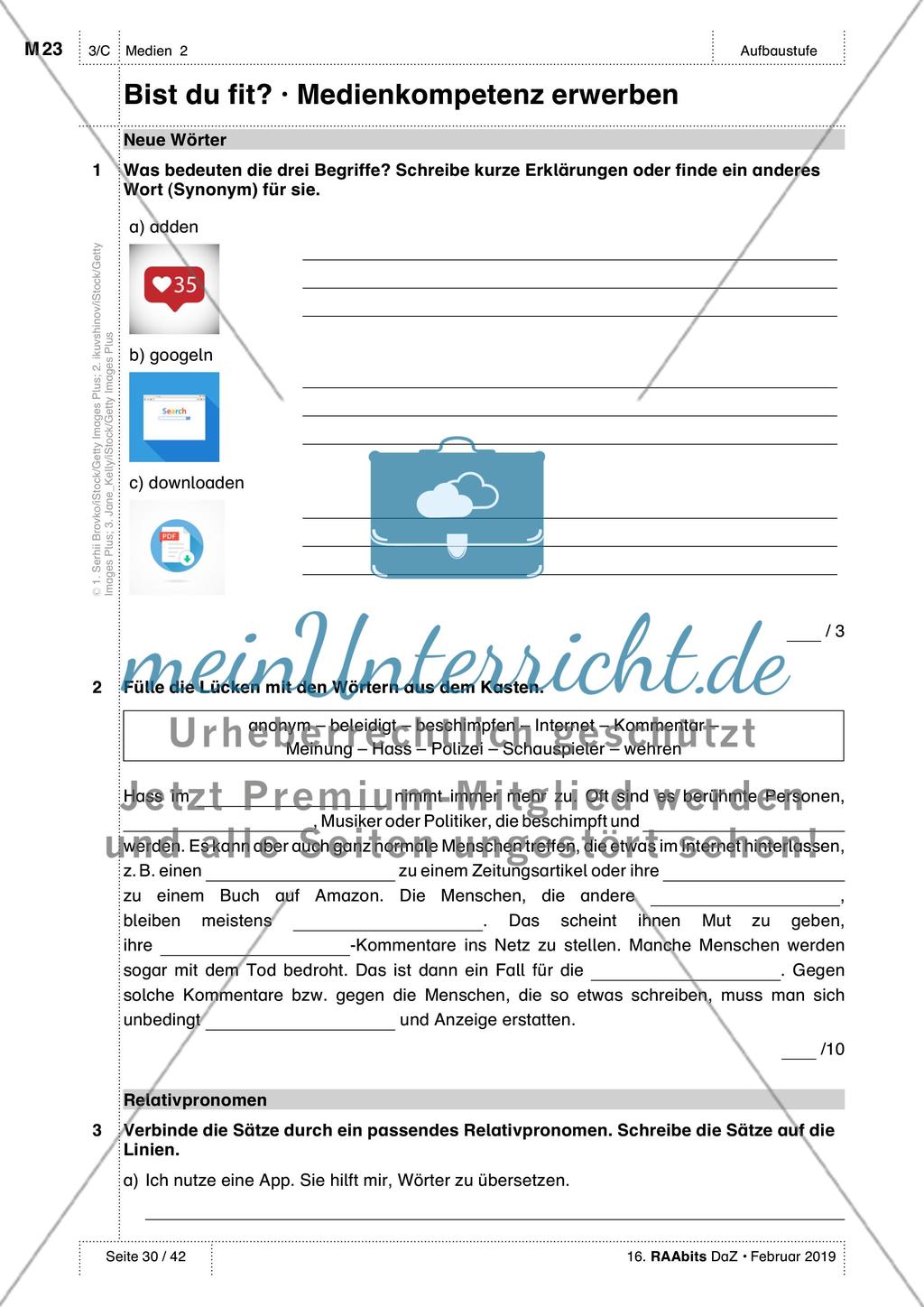 Erwerb von Medienkompetenz: Test, Selbsteinschätzung und Wortschatzliste Preview 1