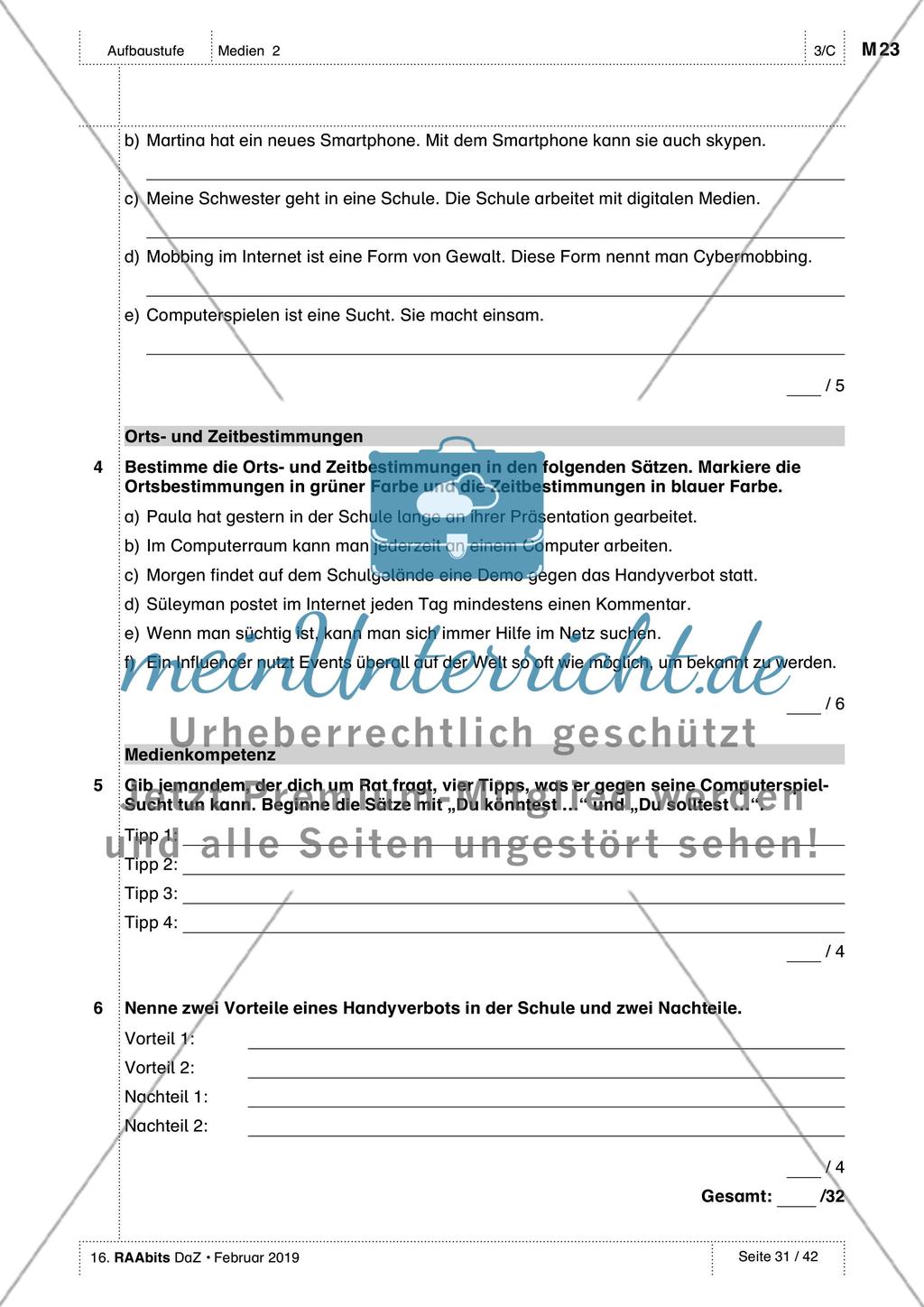 Erwerb von Medienkompetenz: Test, Selbsteinschätzung und Wortschatzliste Preview 2