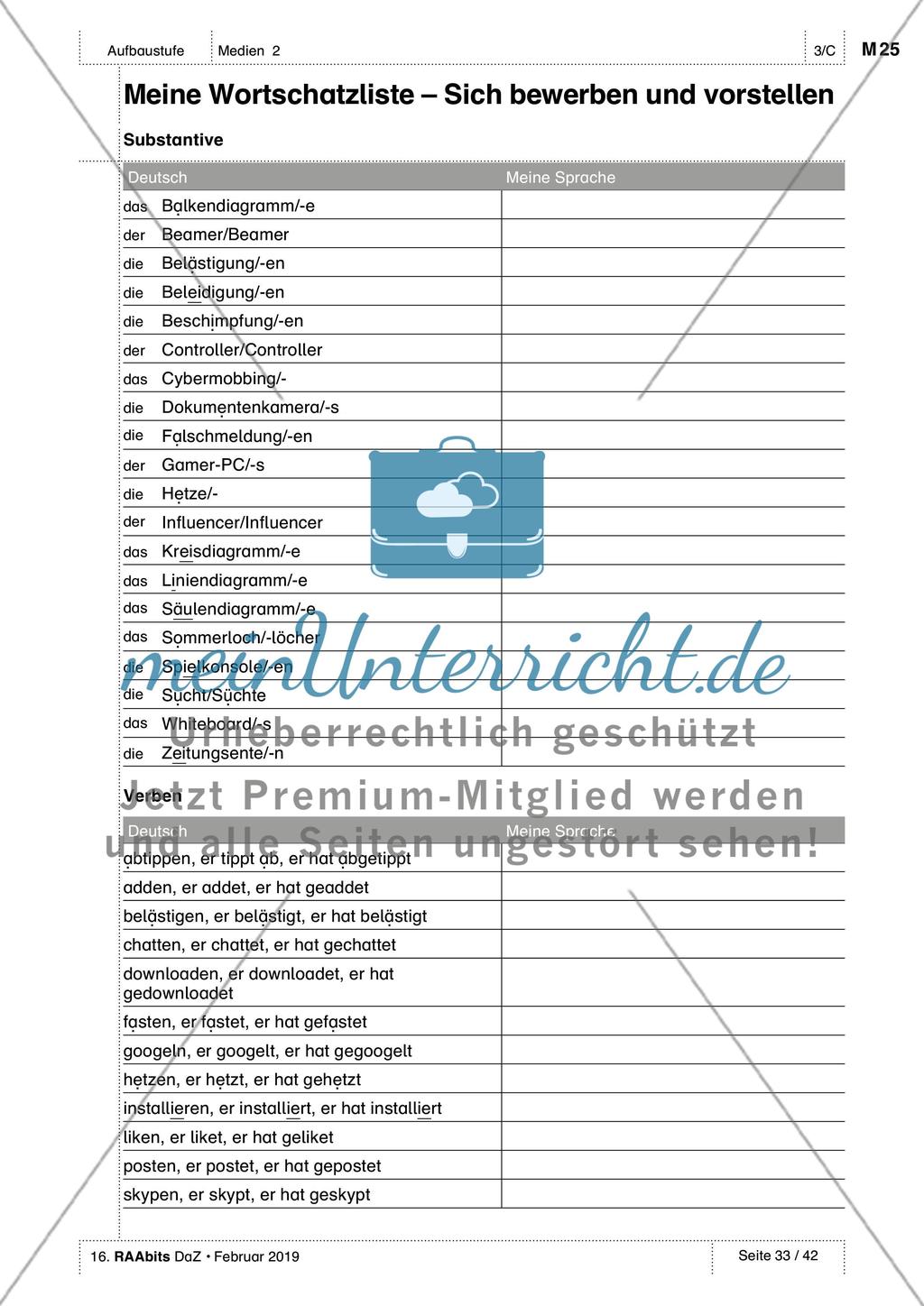 Erwerb von Medienkompetenz: Test, Selbsteinschätzung und Wortschatzliste Preview 4