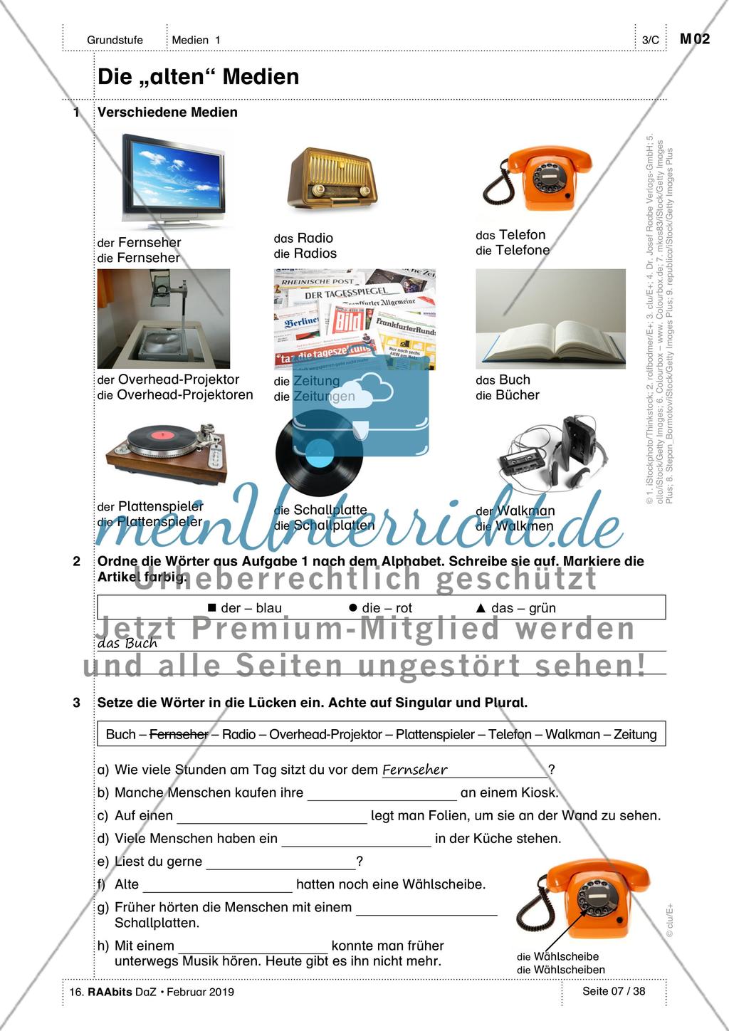 Medien kennen und nutzen: Einführung des Wortschatzes Preview 2