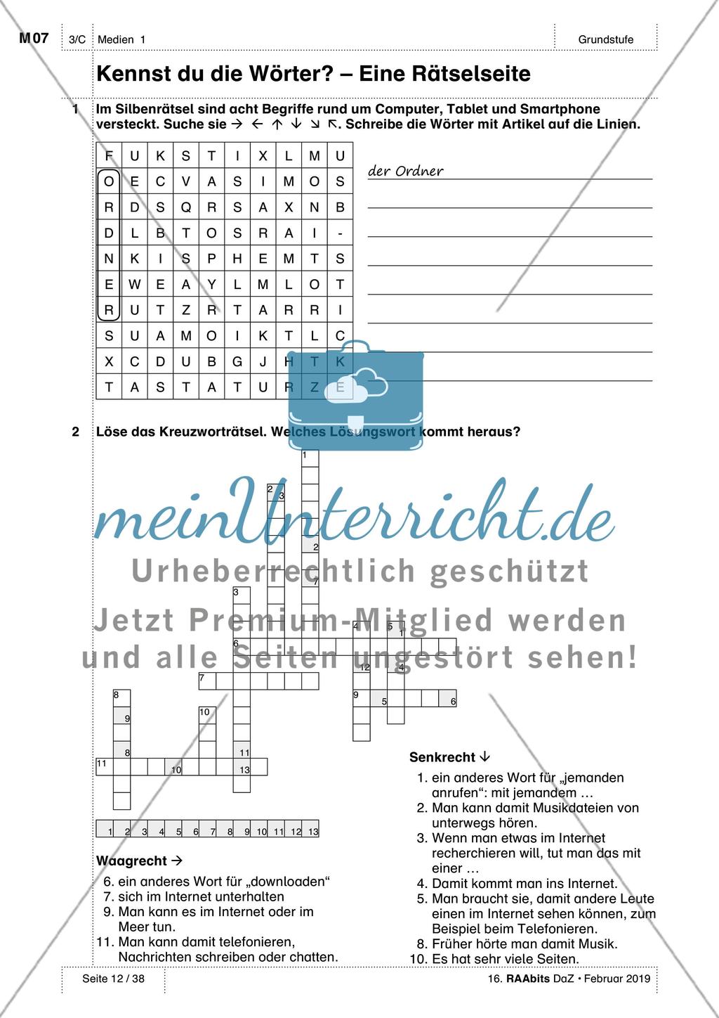 Medien kennen und nutzen: Einführung des Wortschatzes Preview 7