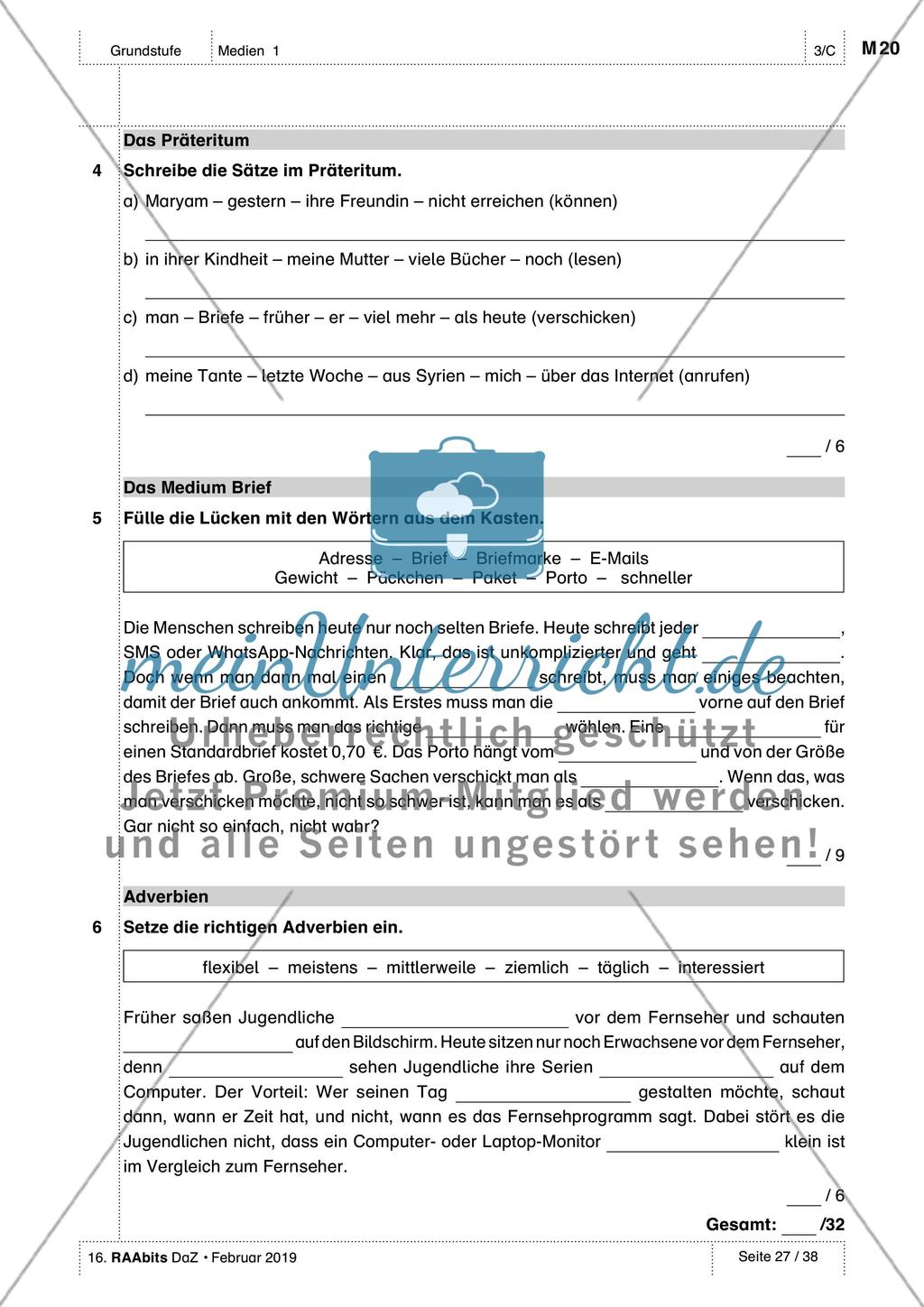 Medien kennen und nutzen: Test, Selbsteinschätzung und Wortschatzliste Preview 2