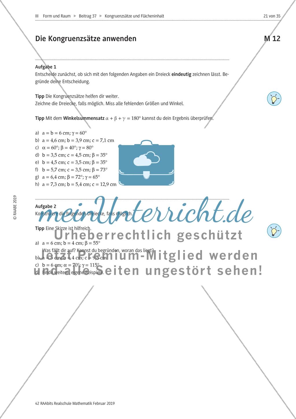 Kongrunzenabbildungen und Flächeninhalte von Dreiecken Preview 10