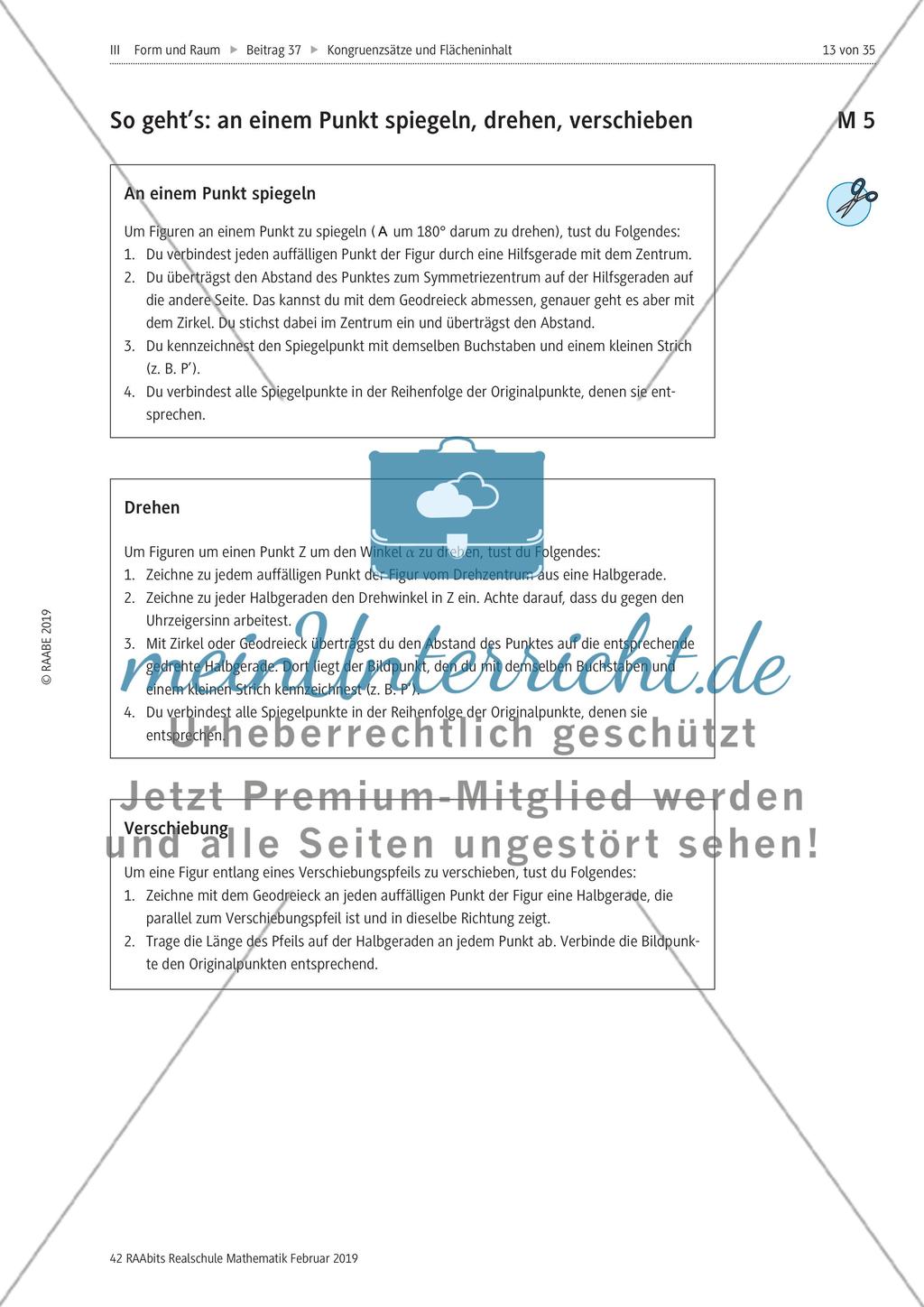 Kongrunzenabbildungen und Flächeninhalte von Dreiecken Preview 2