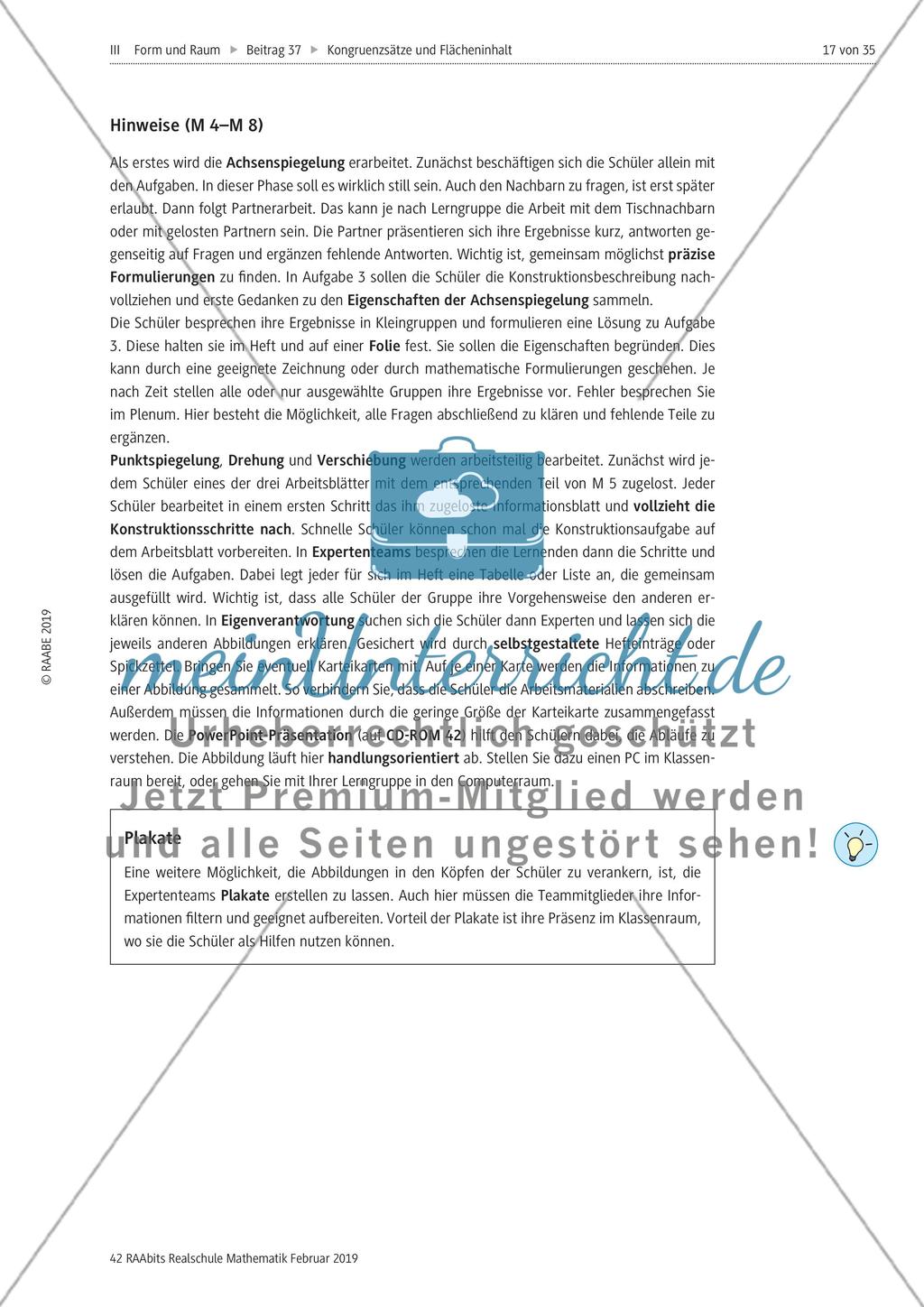 Kongrunzenabbildungen und Flächeninhalte von Dreiecken Preview 6
