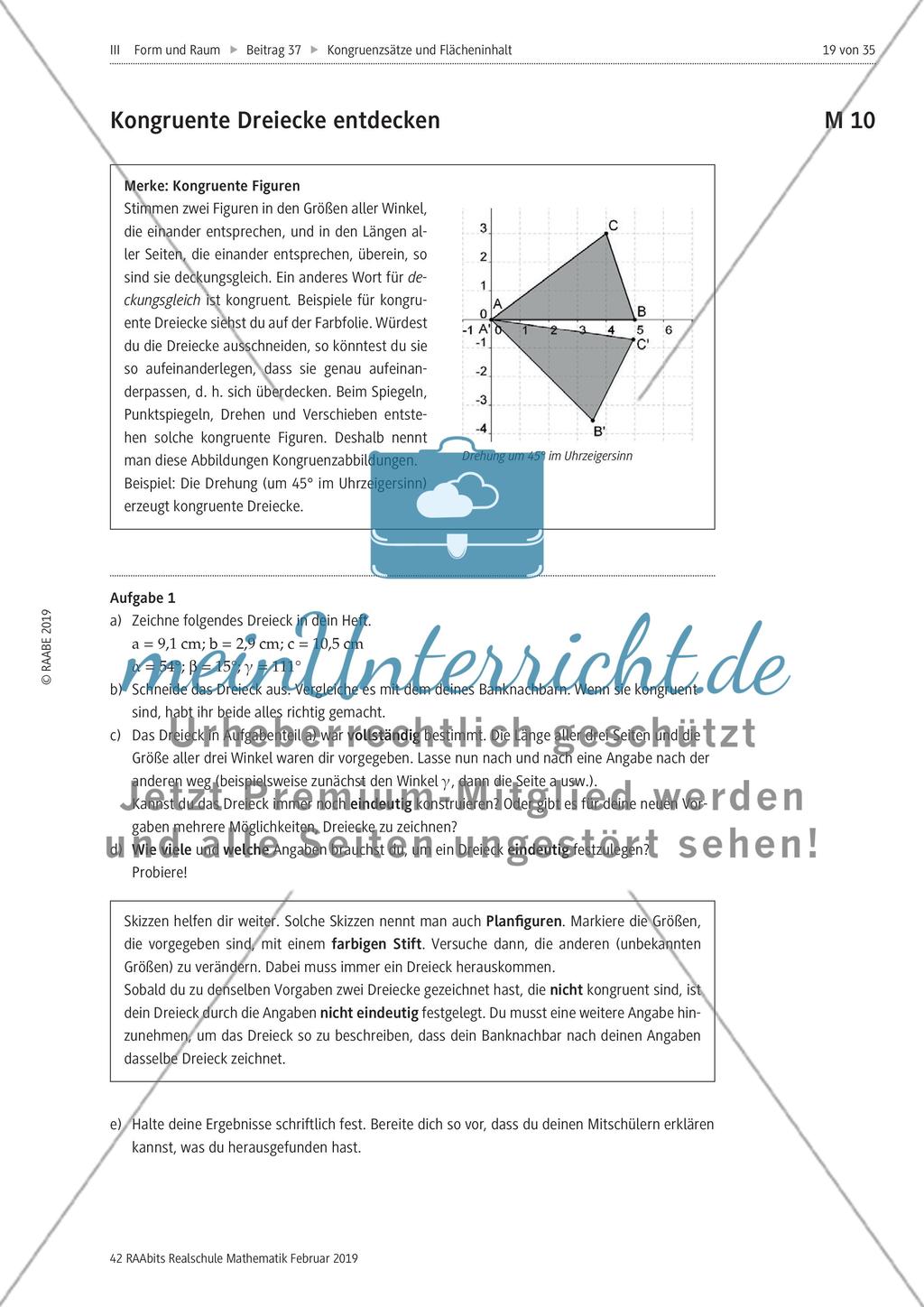 Kongrunzenabbildungen und Flächeninhalte von Dreiecken Preview 8