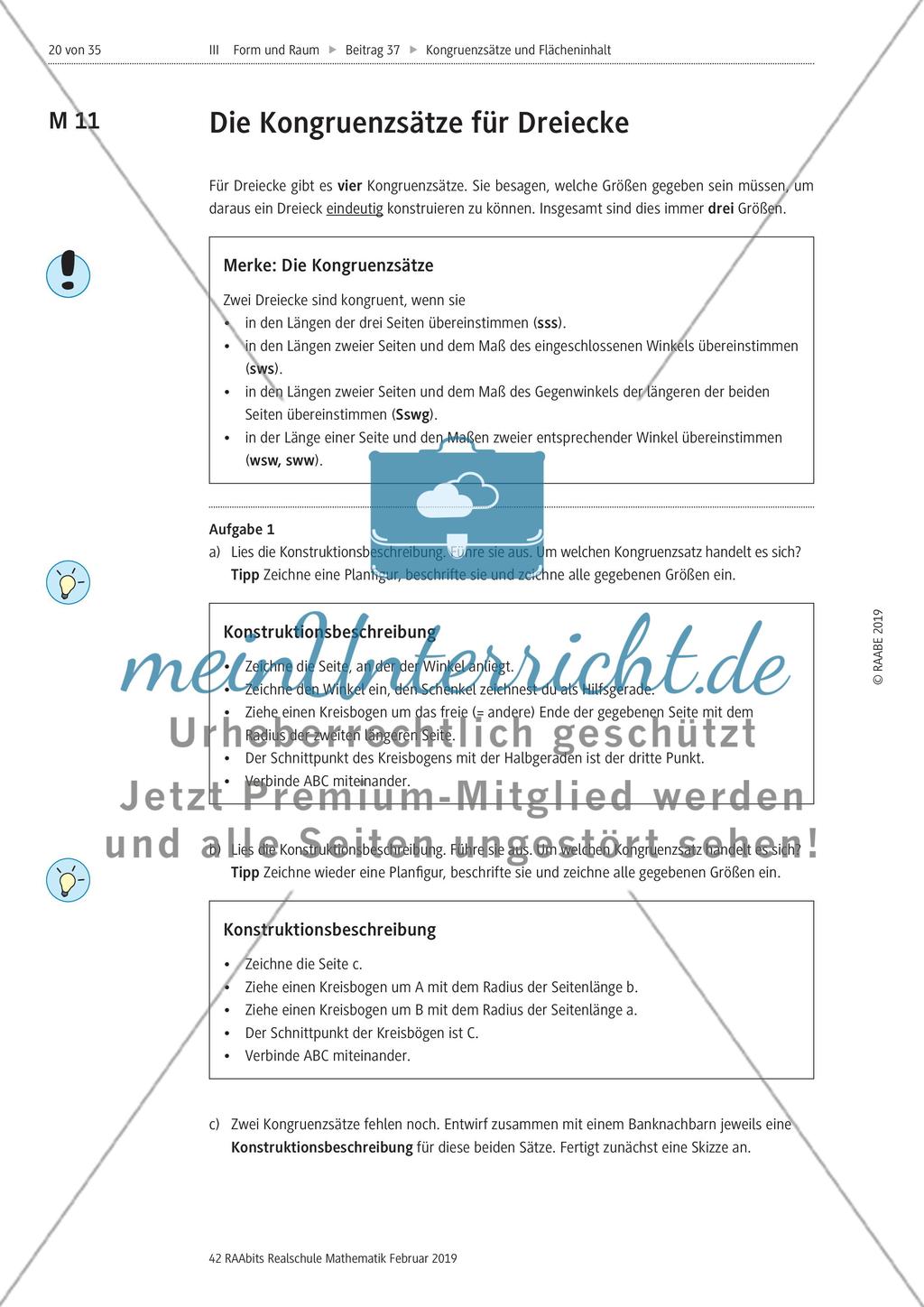 Kongrunzenabbildungen und Flächeninhalte von Dreiecken Preview 9