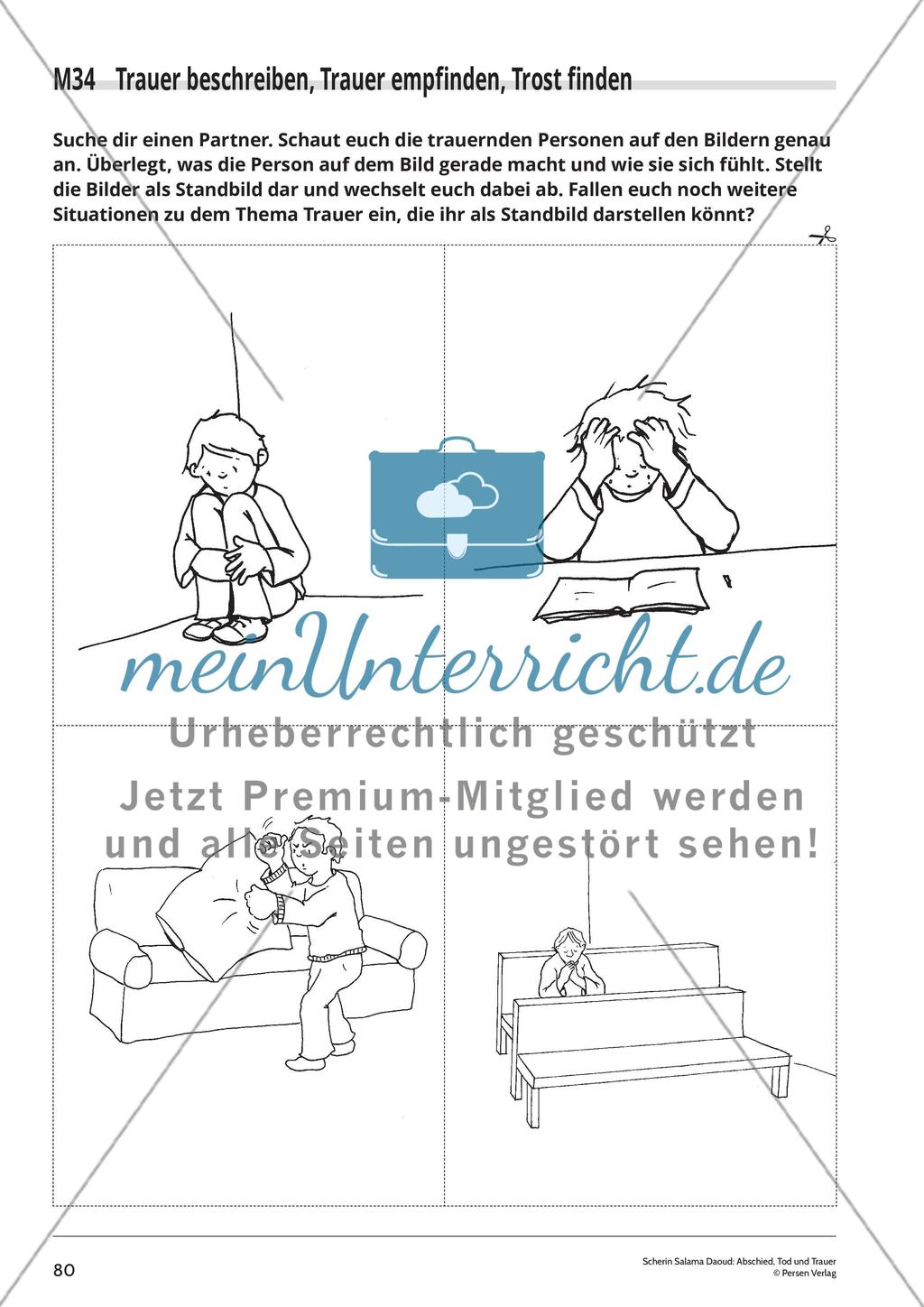 Unterrichtsreihe 1 – Baustein 7 und 8: Trauer fühlen – Trost suchen und finden Preview 4