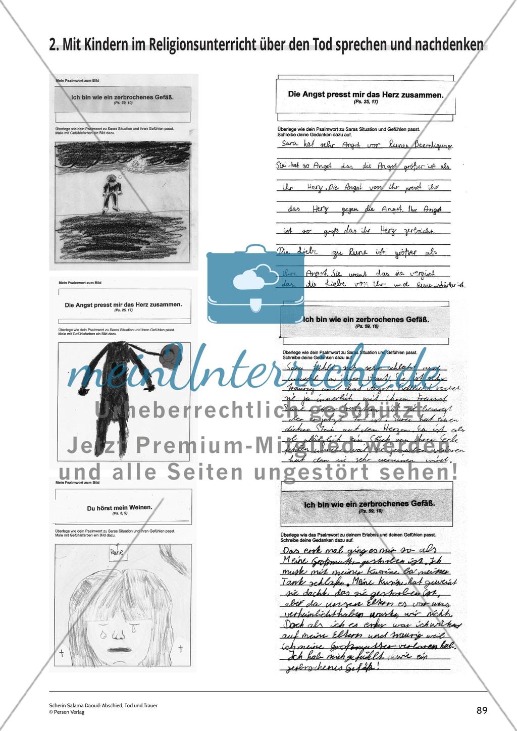 Unterrichtsreihe 2: Eine Unterrichtsreihe zu dem Bilderbuch „Abschied von Rune“: „Psalmworte erzählen von Gefühlen der Menschen“ Preview 6