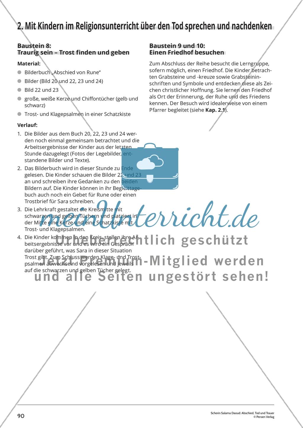 Unterrichtsreihe 2: Eine Unterrichtsreihe zu dem Bilderbuch „Abschied von Rune“: „Psalmworte erzählen von Gefühlen der Menschen“ Preview 7