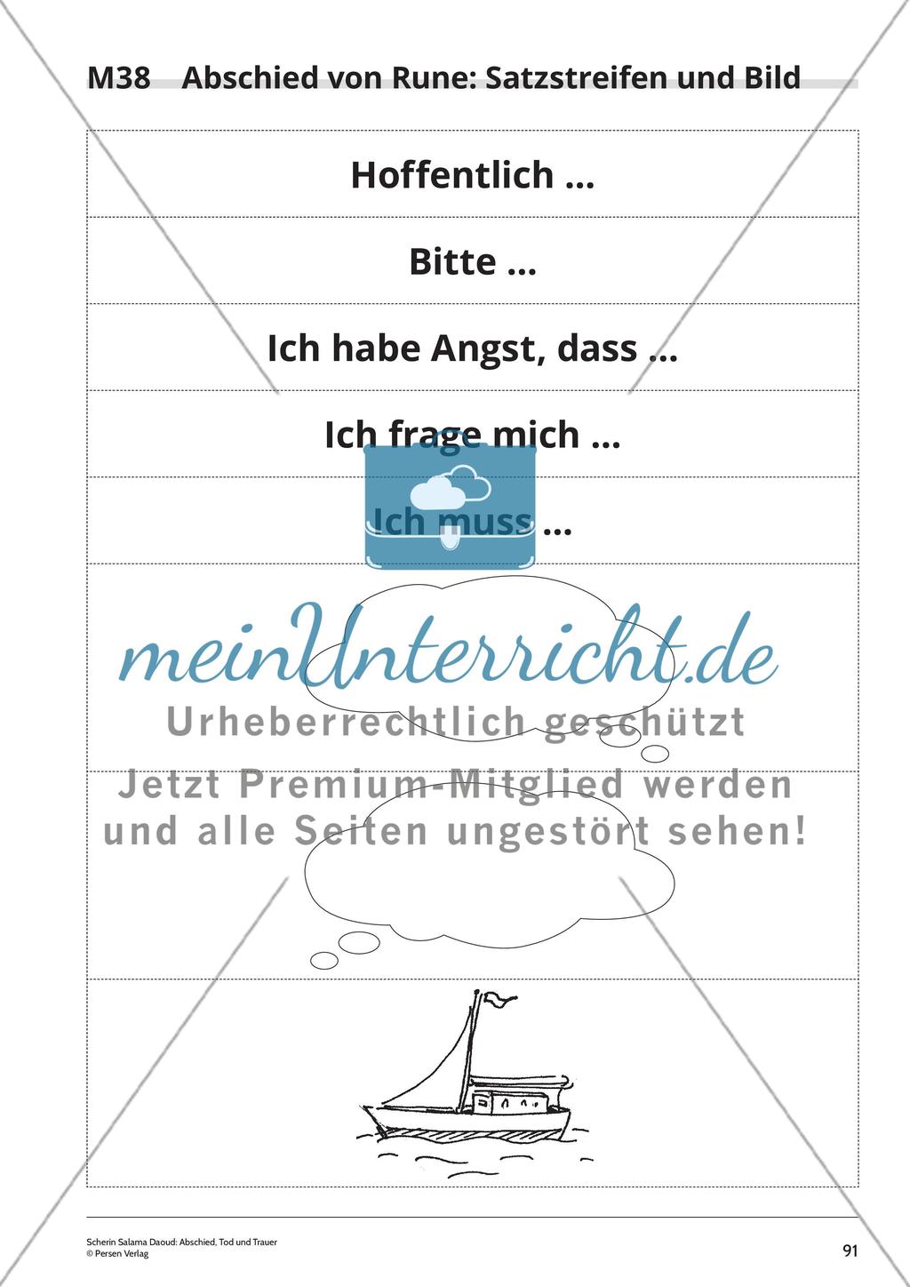 Unterrichtsreihe 2: Eine Unterrichtsreihe zu dem Bilderbuch „Abschied von Rune“: „Psalmworte erzählen von Gefühlen der Menschen“ Preview 8
