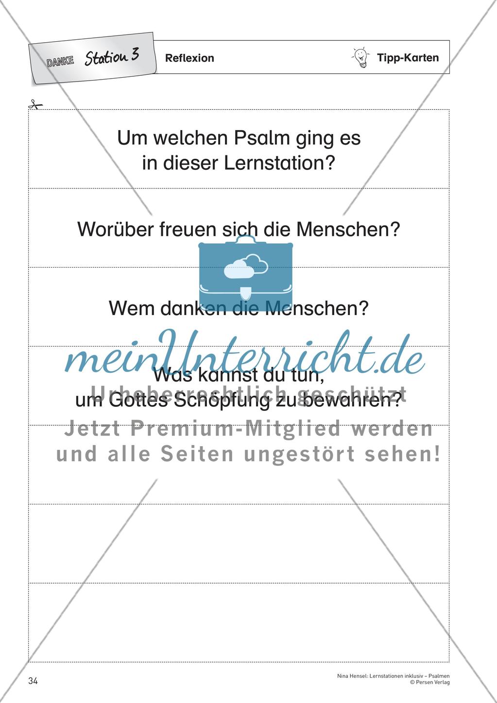 Station 3: Menschen freuen sich und danken – Psalm Preview 12