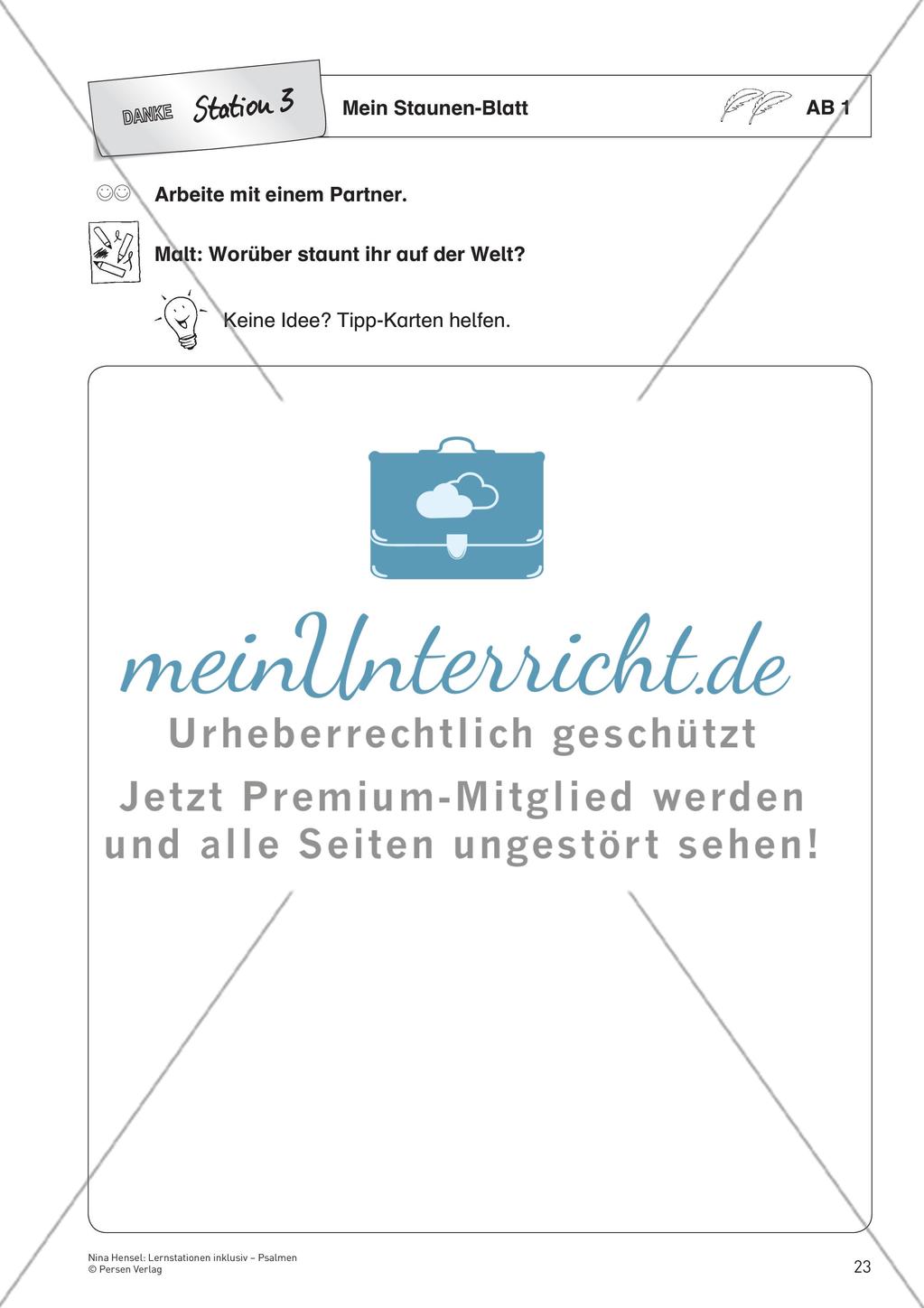 Station 3: Menschen freuen sich und danken – Psalm Preview 1
