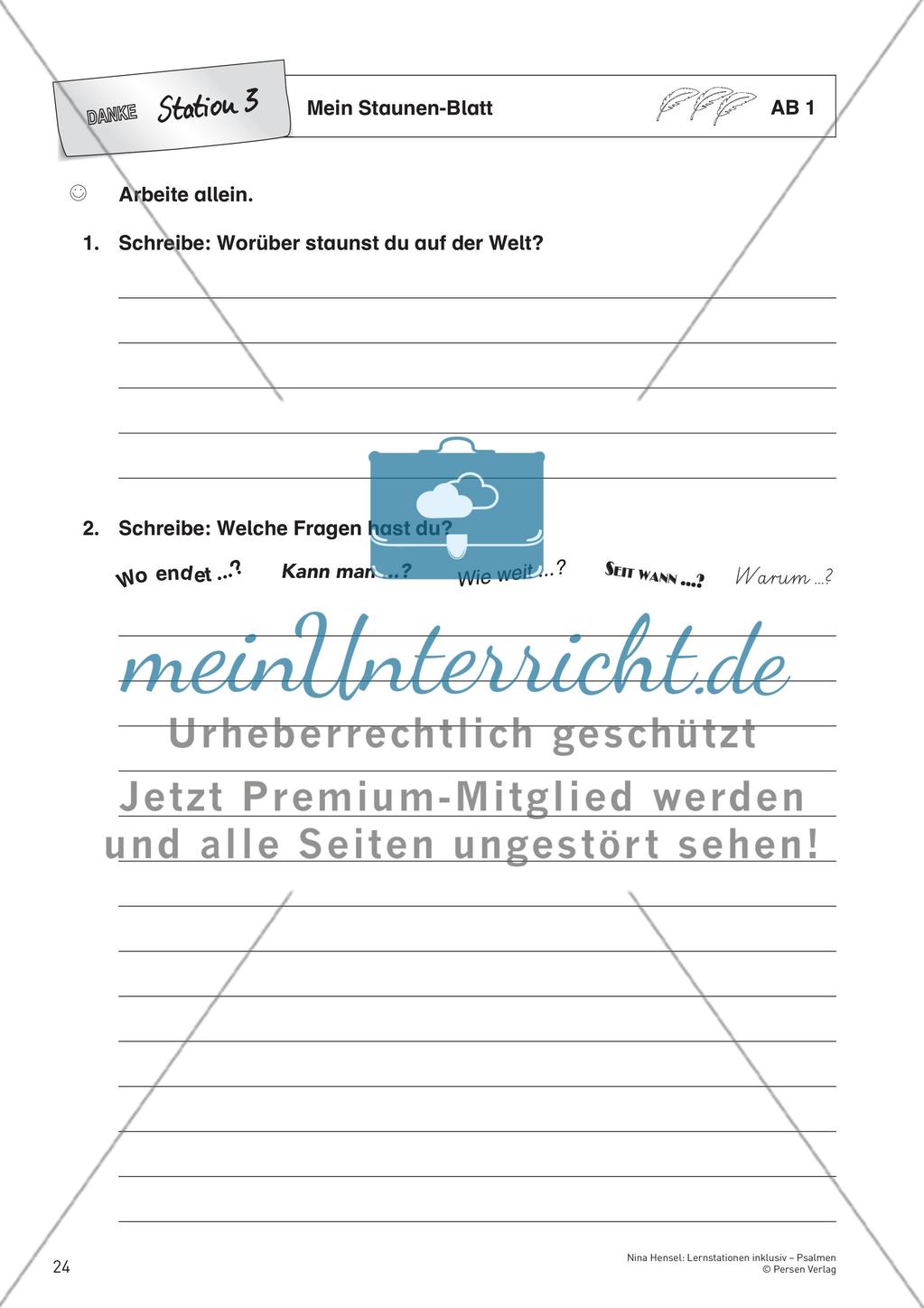 Station 3: Menschen freuen sich und danken – Psalm Preview 2