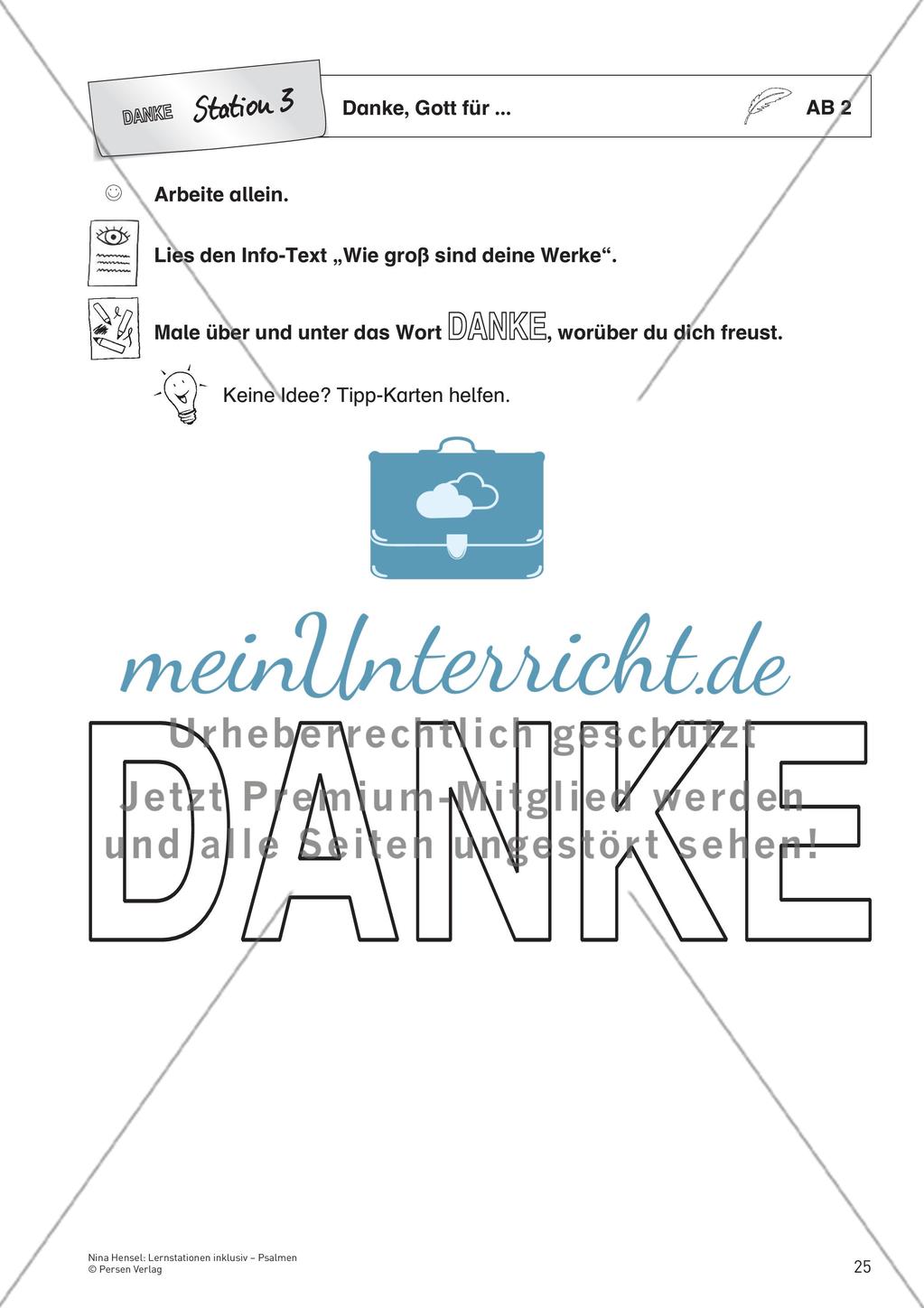 Station 3: Menschen freuen sich und danken – Psalm Preview 3