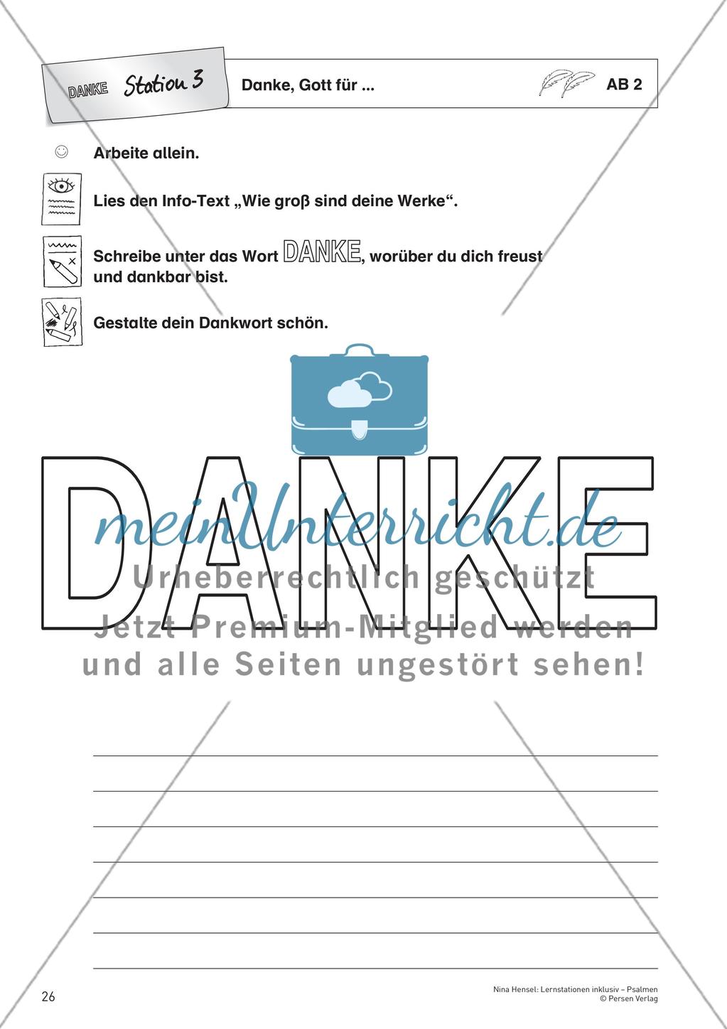 Station 3: Menschen freuen sich und danken – Psalm Preview 4