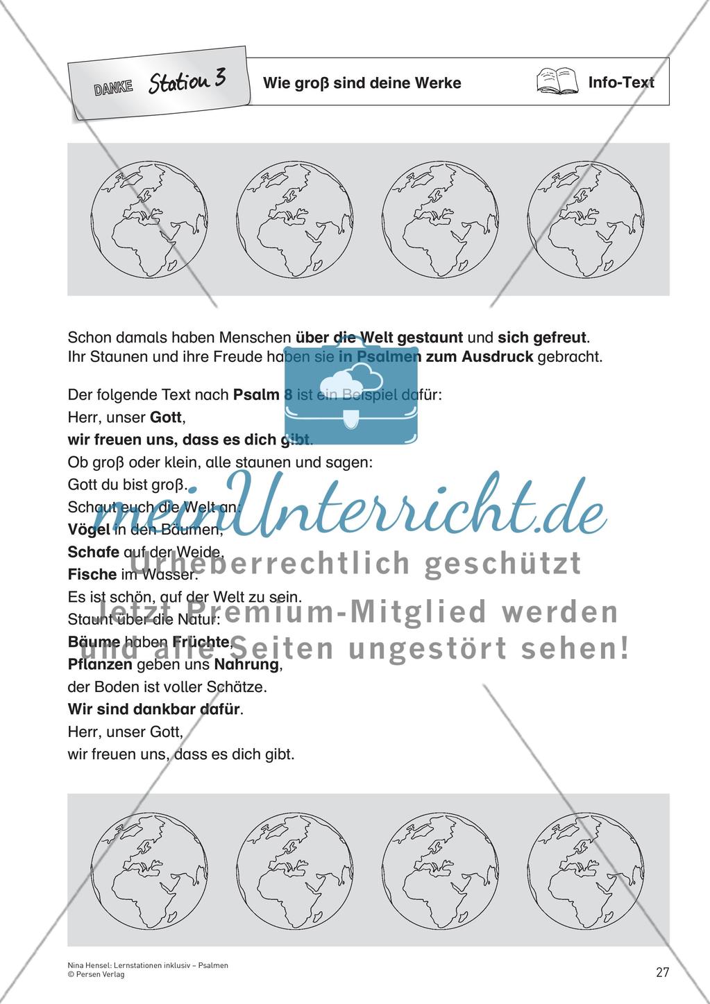 Station 3: Menschen freuen sich und danken – Psalm Preview 5