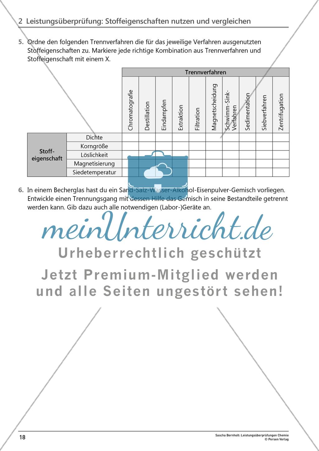 Leistungsüberprüfung: Stoffeigenschaften nutzen und vergleichen Preview 3