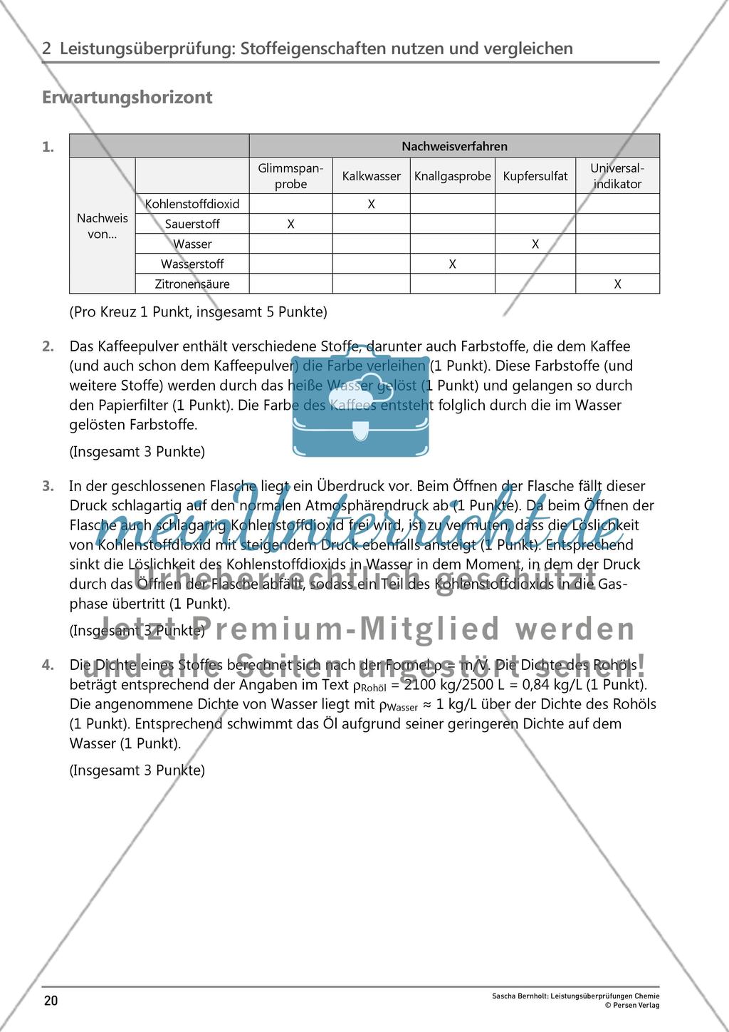 Leistungsüberprüfung: Stoffeigenschaften nutzen und vergleichen Preview 5