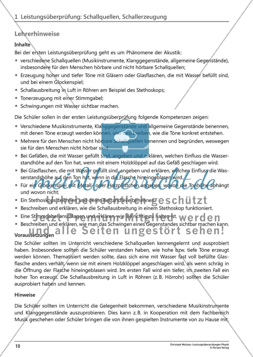 Leistungsüberprüfung: Schallquellen, Schallerzeugung Preview 1