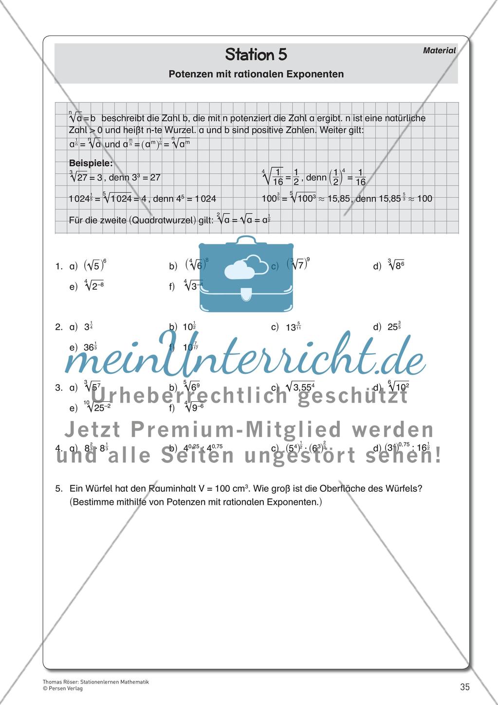 Potenzen und deren Funktionen Preview 11