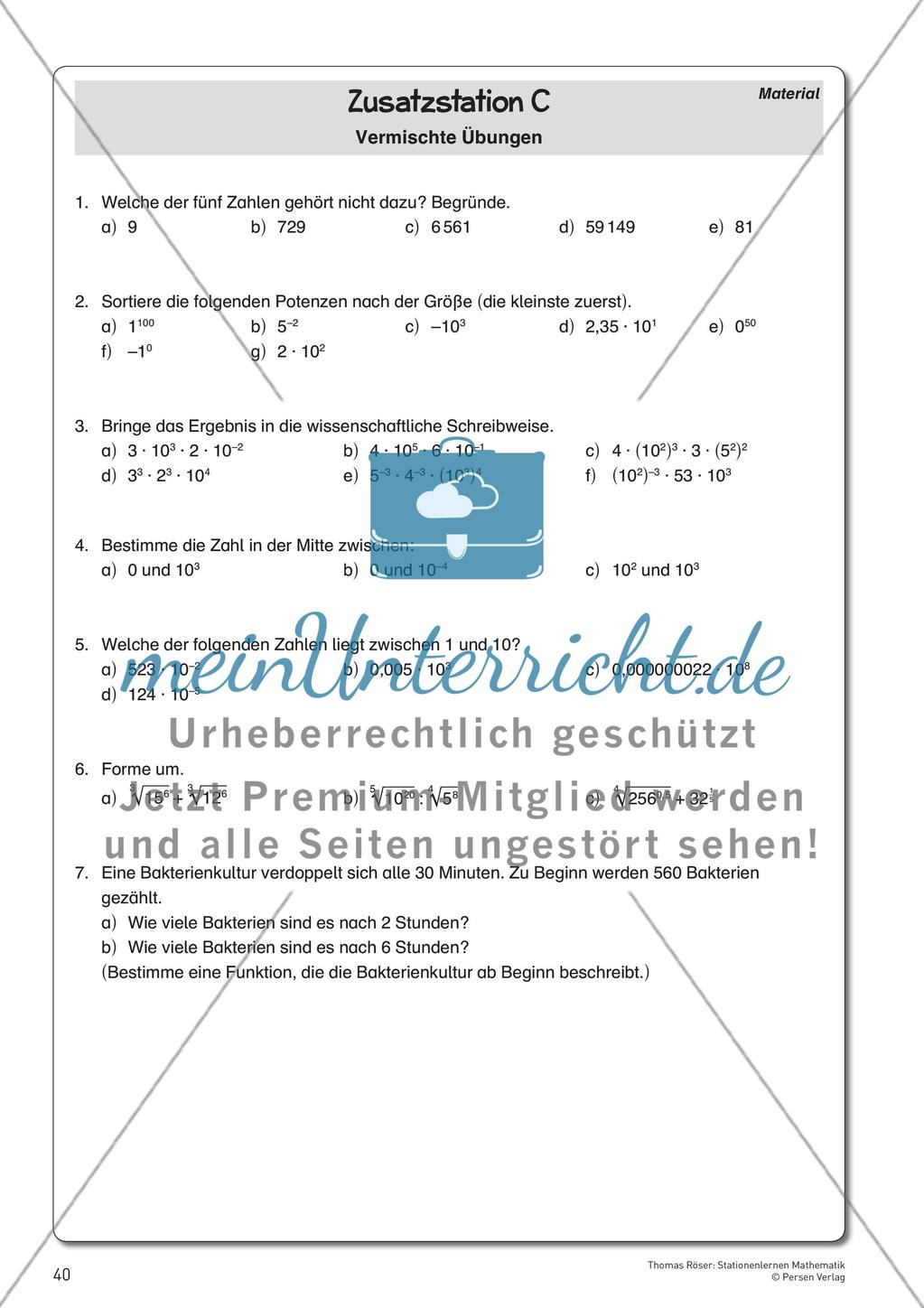 Potenzen und deren Funktionen Preview 16