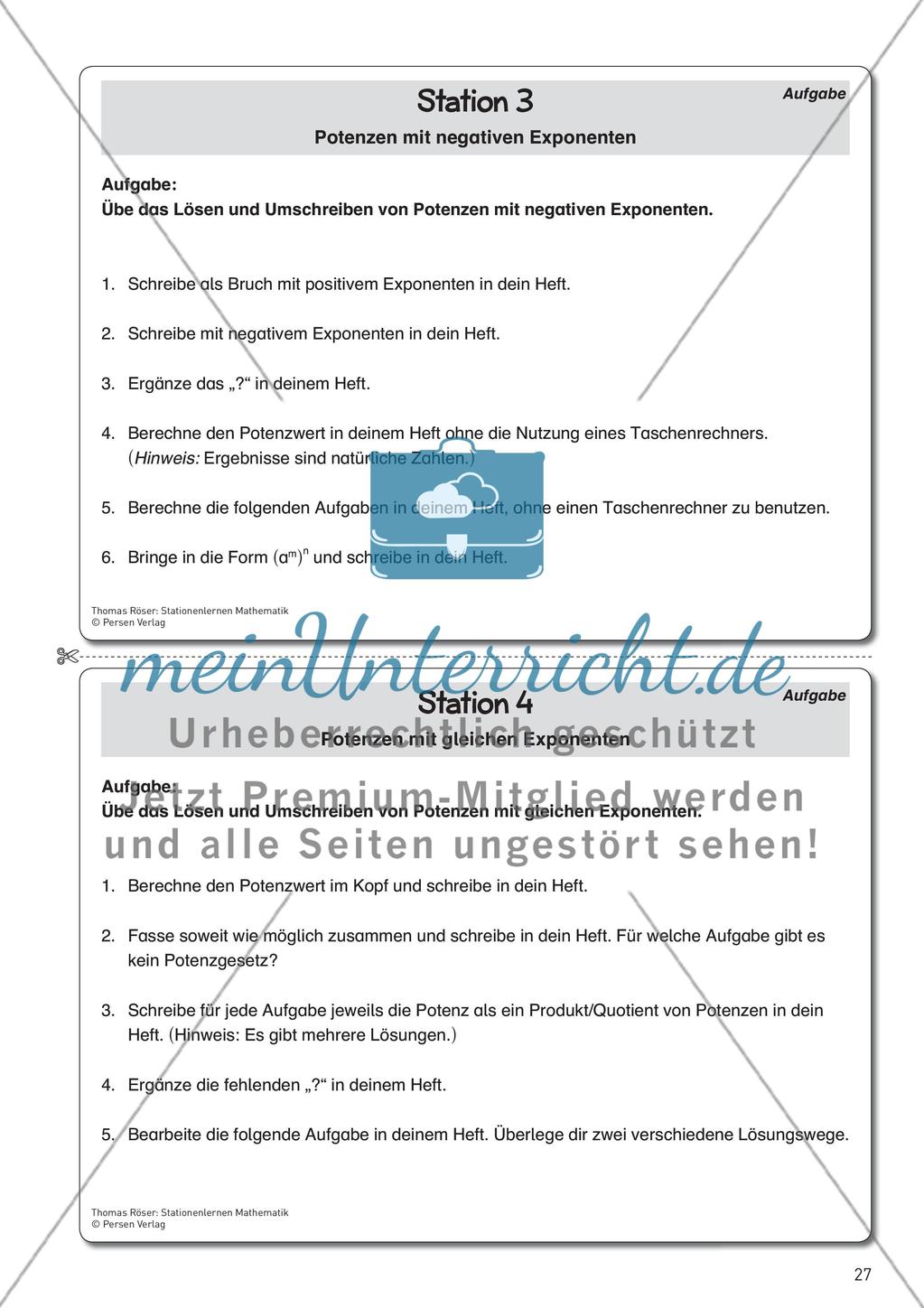 Potenzen und deren Funktionen Preview 3