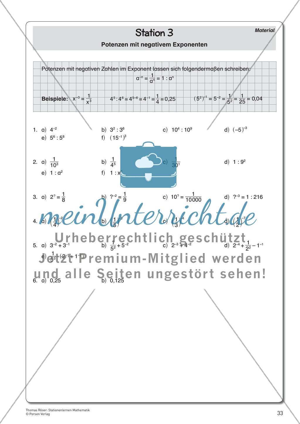 Potenzen und deren Funktionen Preview 9