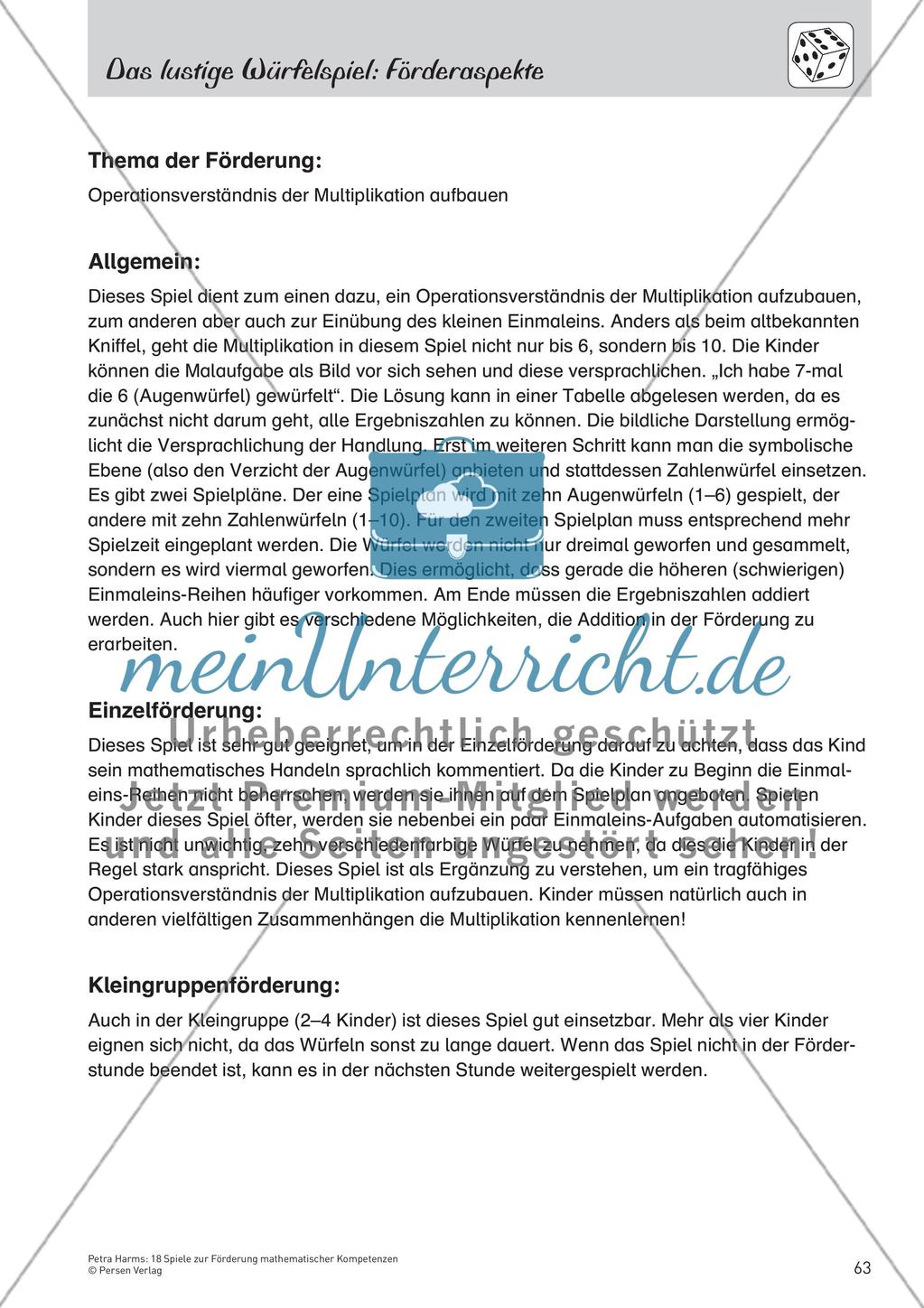 „Das lustige Würfeleinmaleins“ - Operationsverständnis der Multiplikation aufbauen Preview 1