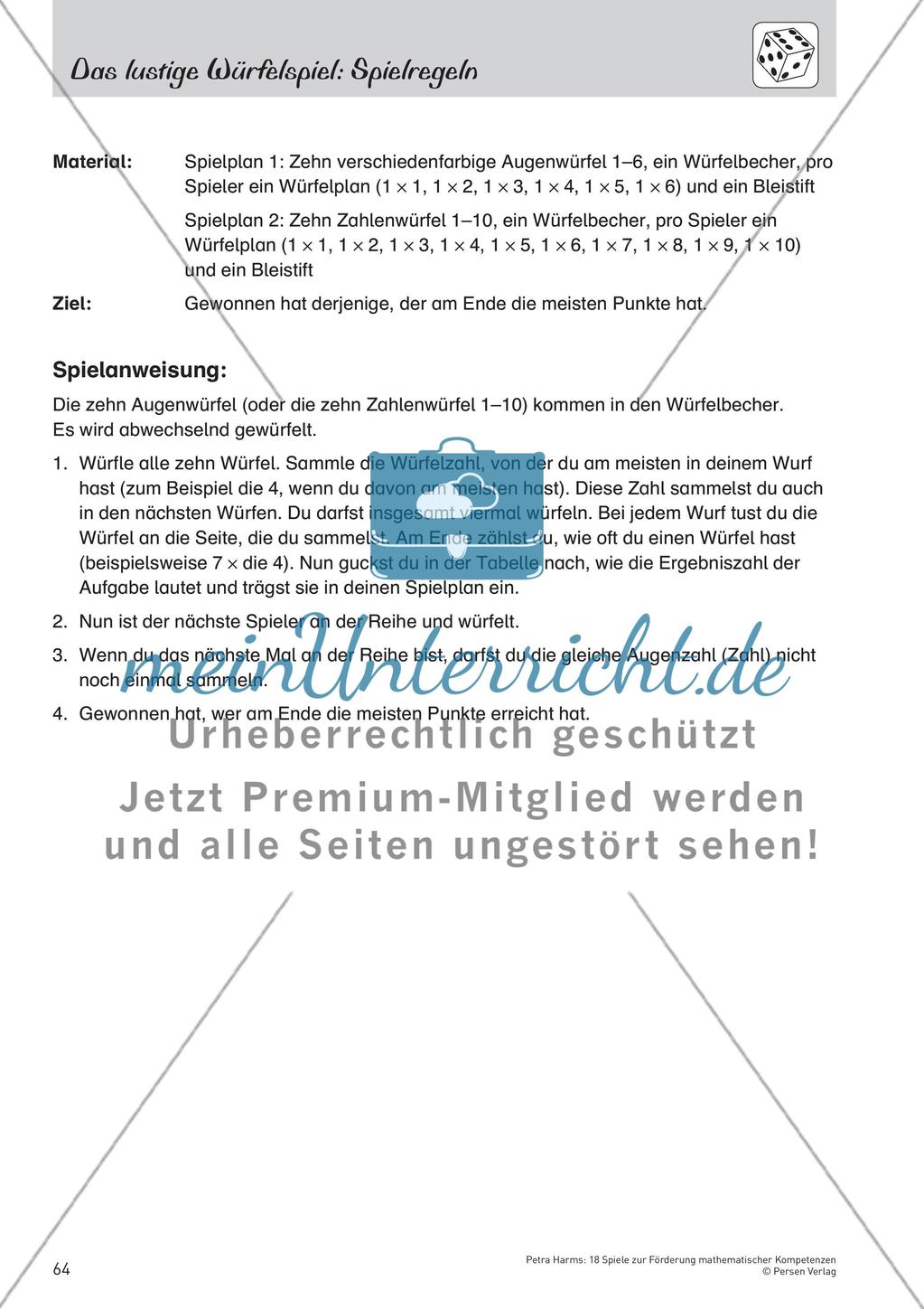 „Das lustige Würfeleinmaleins“ - Operationsverständnis der Multiplikation aufbauen Preview 2