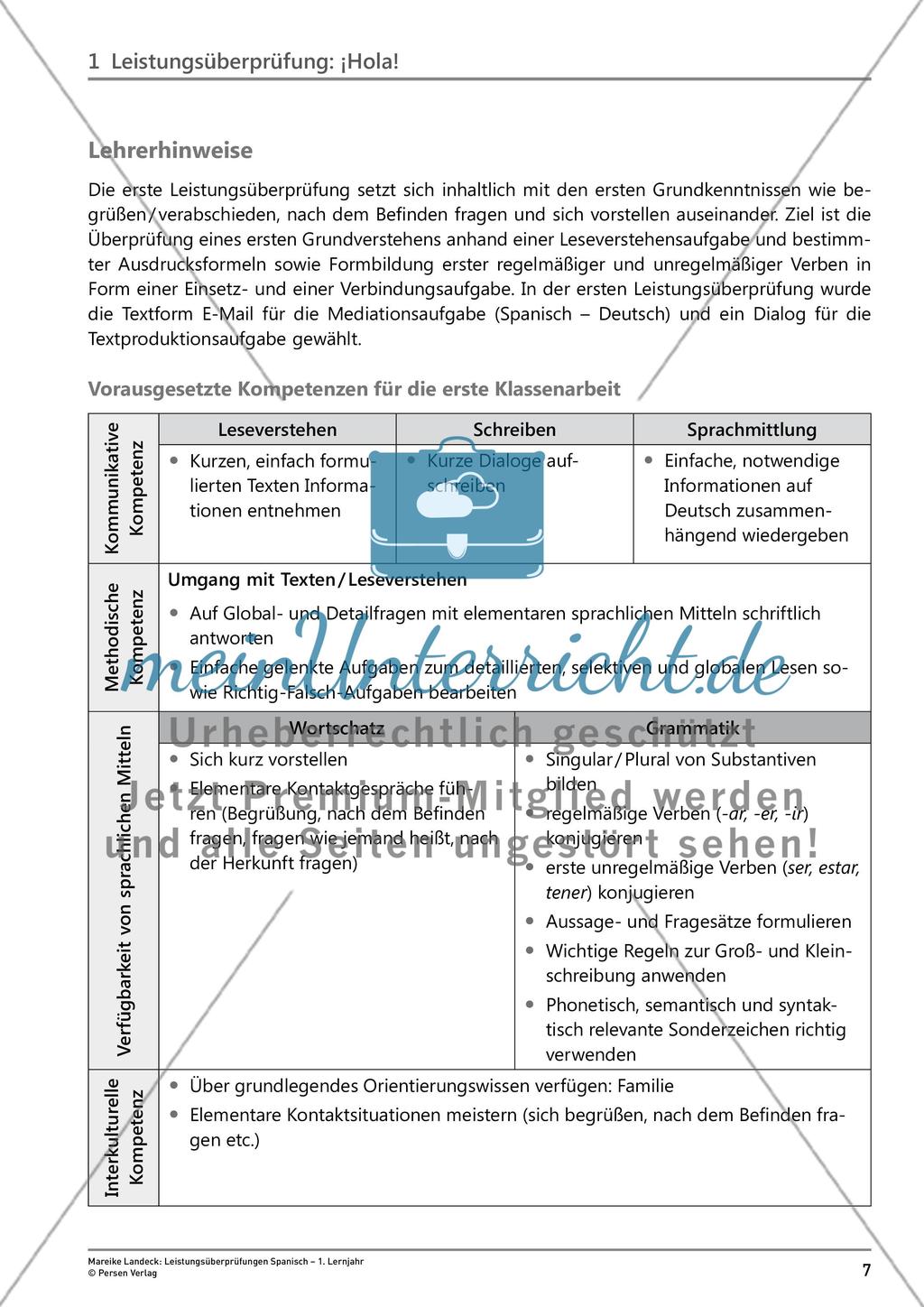 Leistungsüberprüfung: ¡Hola! Preview 1