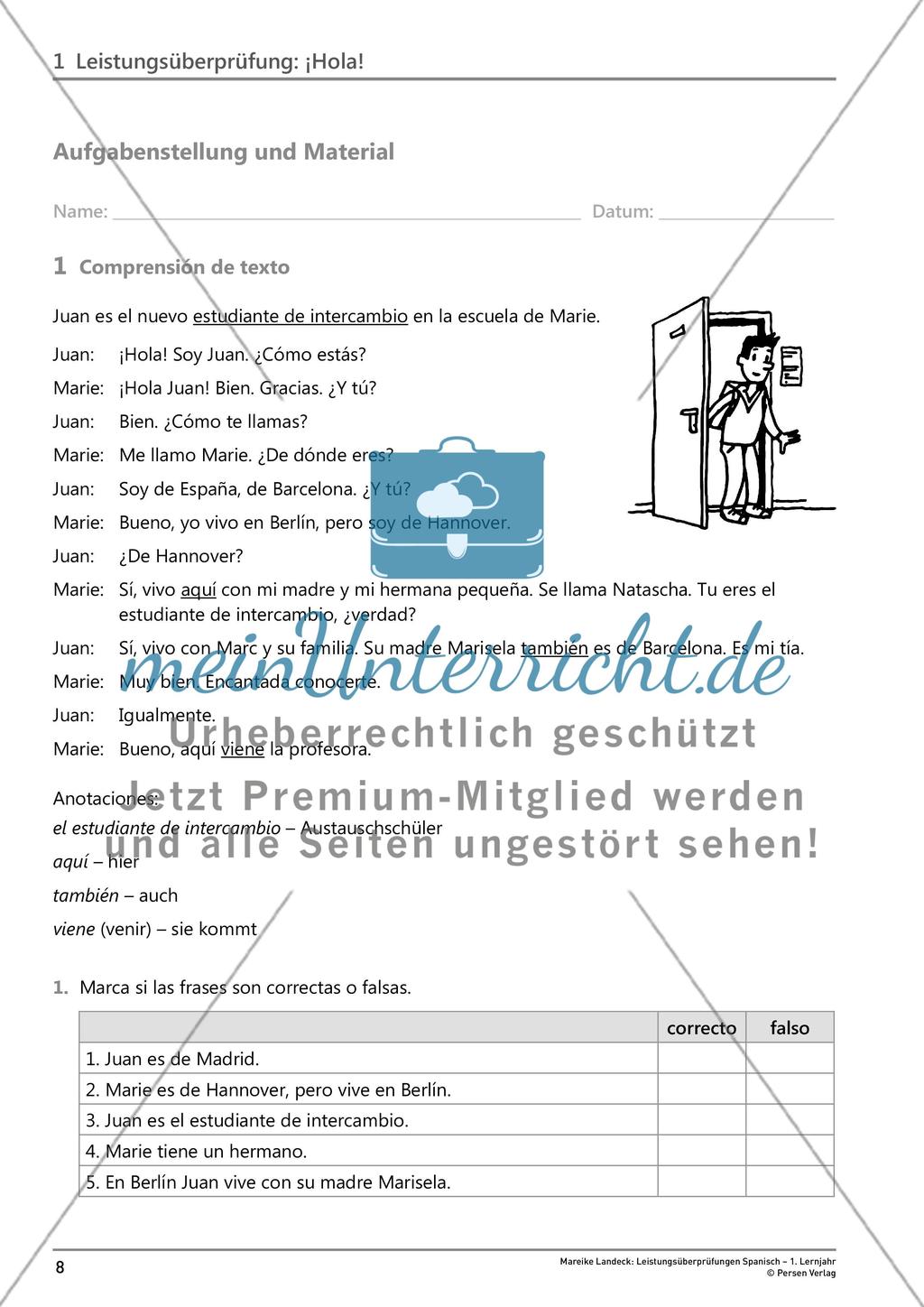 Leistungsüberprüfung: ¡Hola! Preview 2