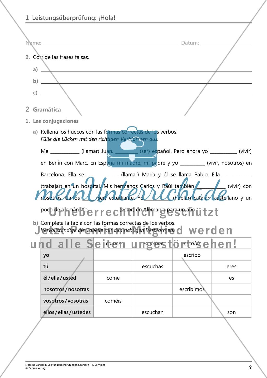 Leistungsüberprüfung: ¡Hola! Preview 3