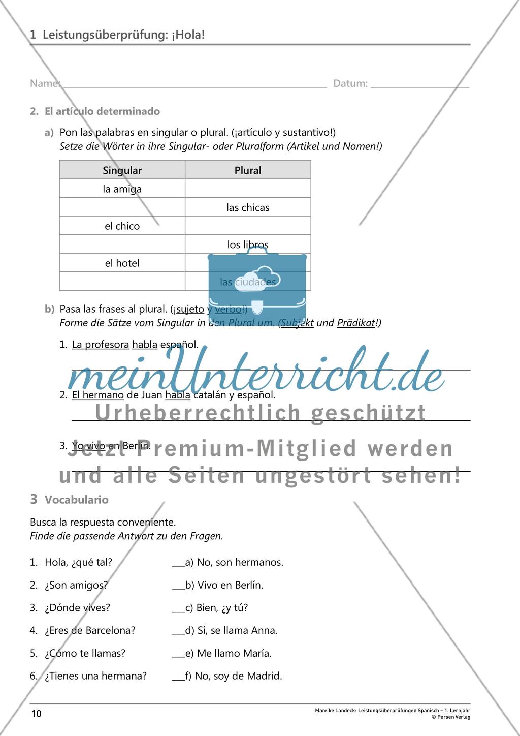 Leistungsüberprüfung: ¡Hola! Preview 4