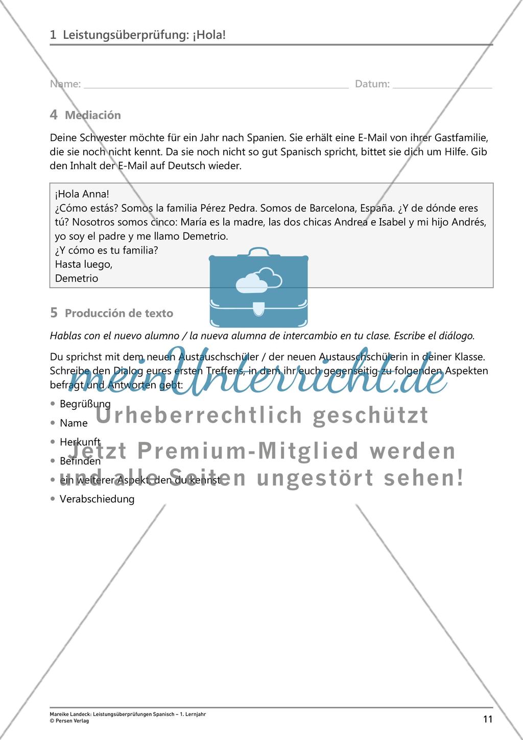 Leistungsüberprüfung: ¡Hola! Preview 5