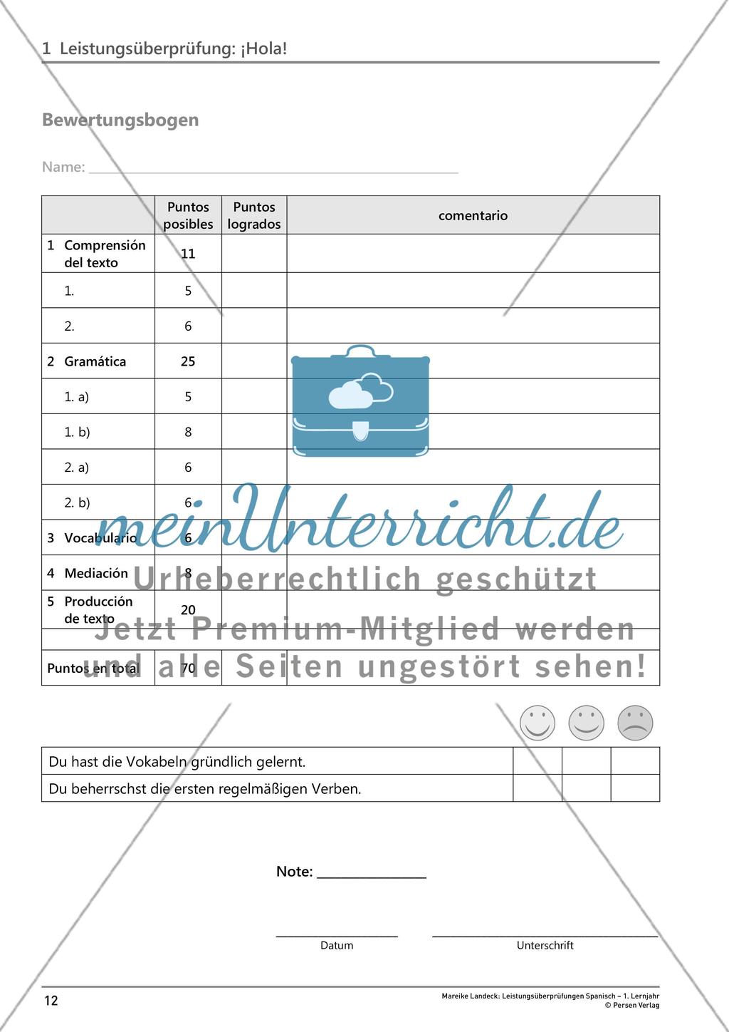 Leistungsüberprüfung: ¡Hola! Preview 6