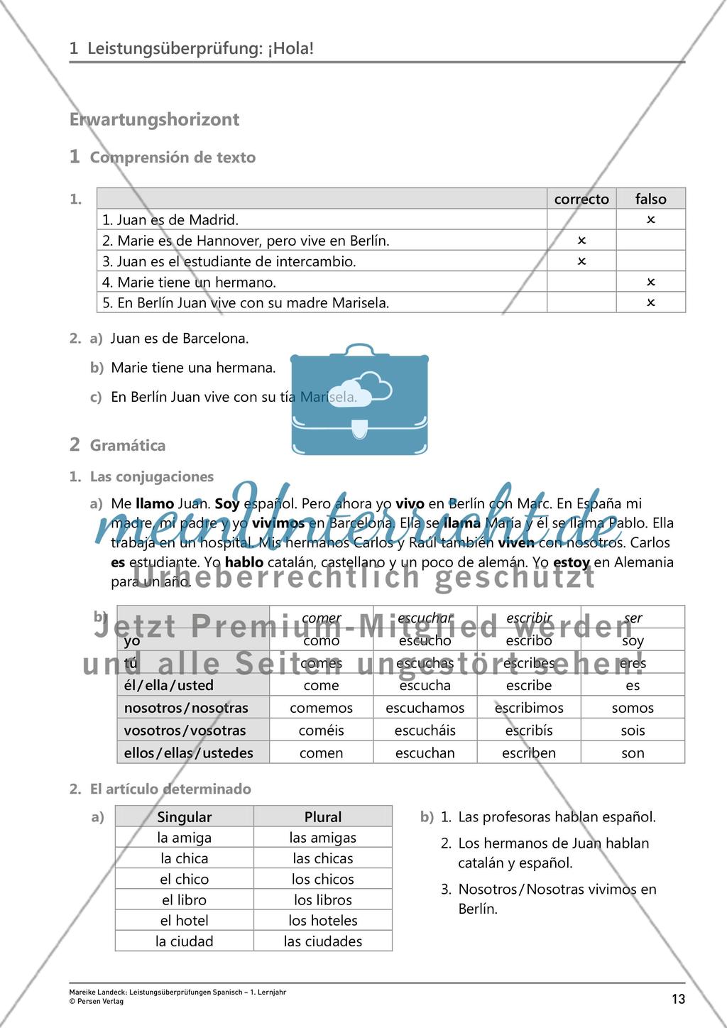 Leistungsüberprüfung: ¡Hola! Preview 7