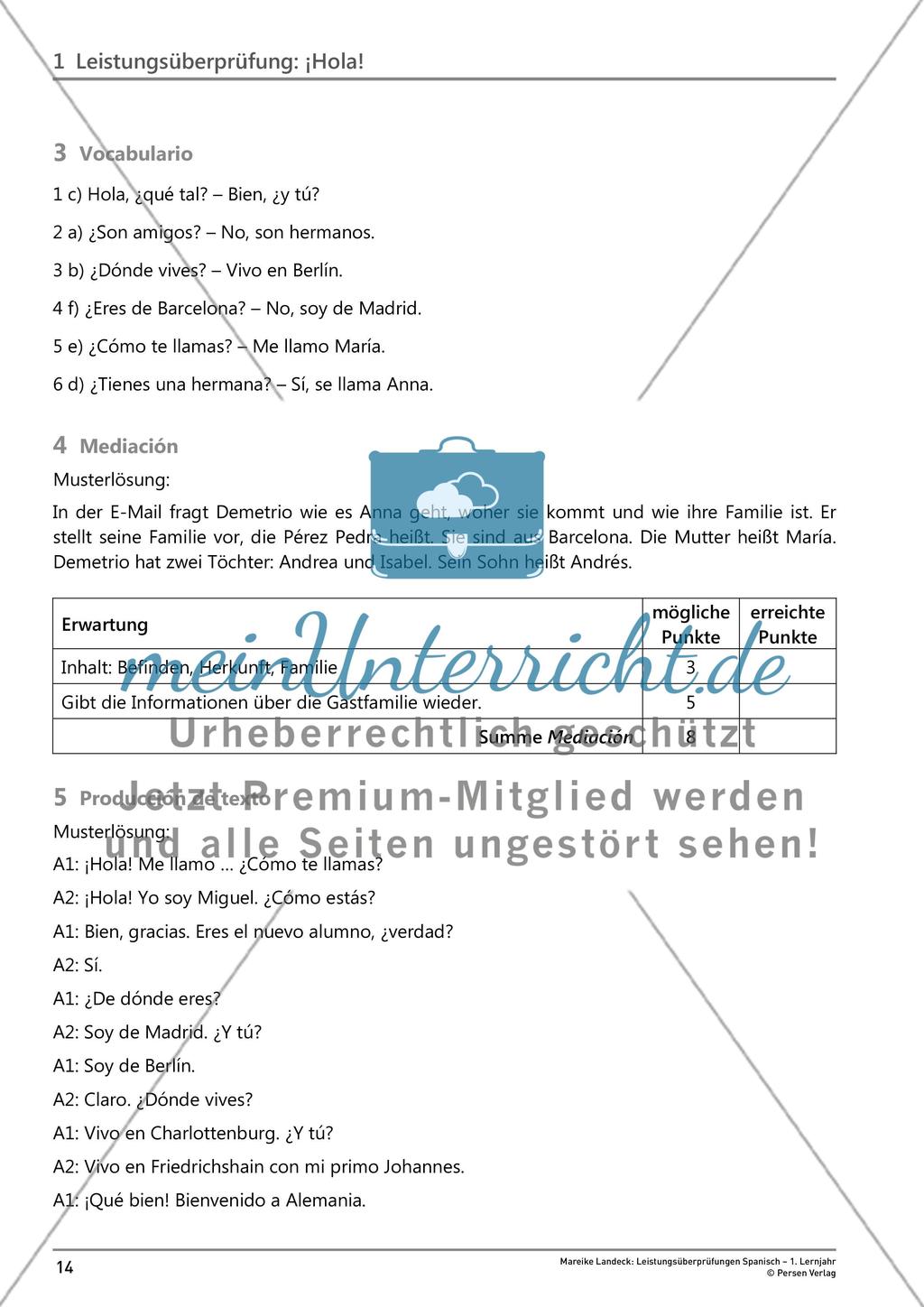 Leistungsüberprüfung: ¡Hola! Preview 8