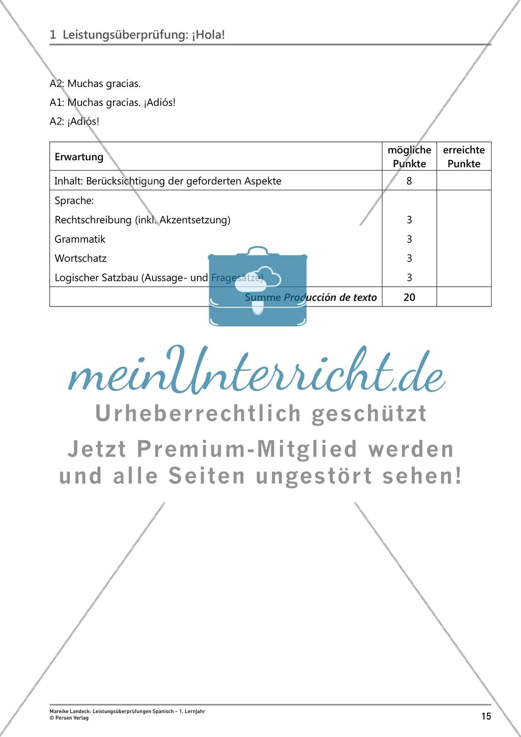 Leistungsüberprüfung: ¡Hola! Preview 9