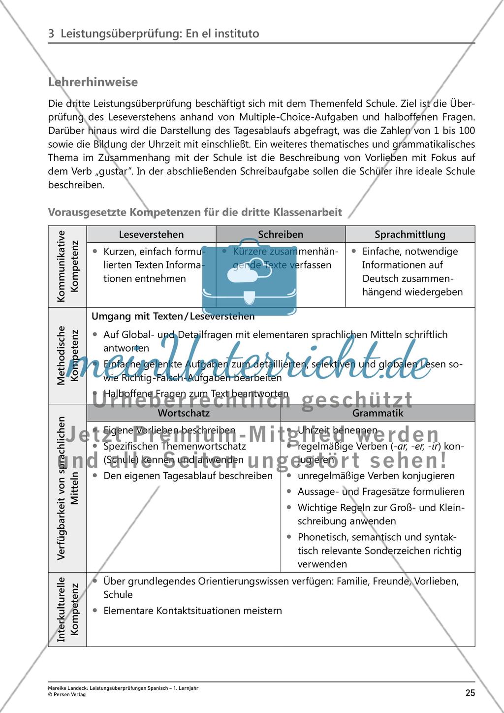 Leistungsüberprüfung: En el instituto Preview 1