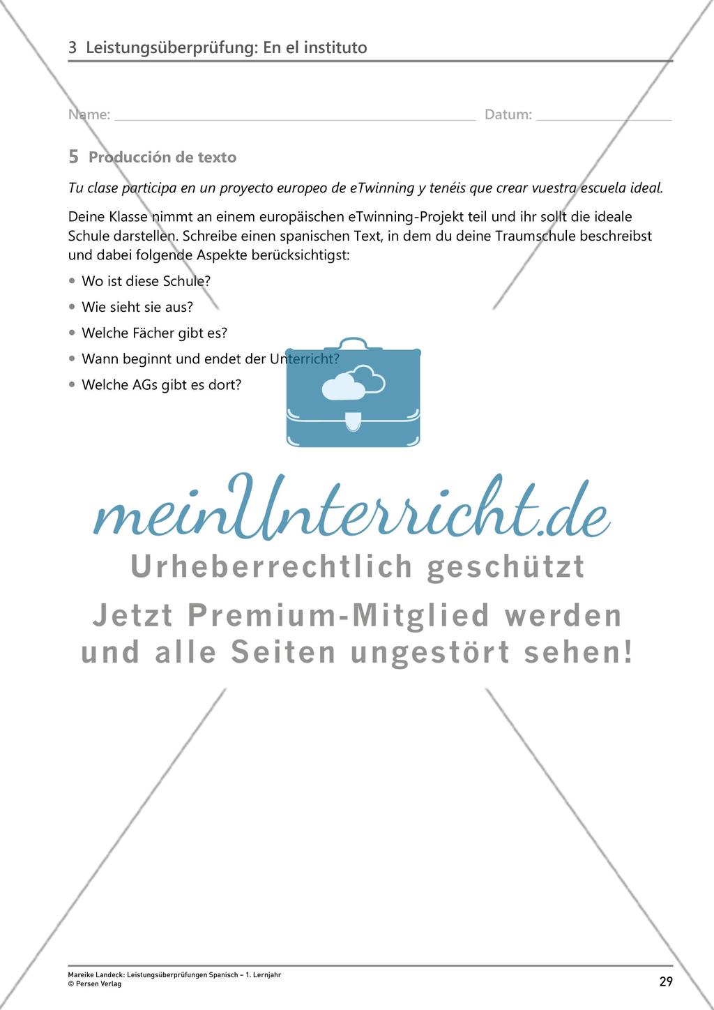 Leistungsüberprüfung: En el instituto Preview 5
