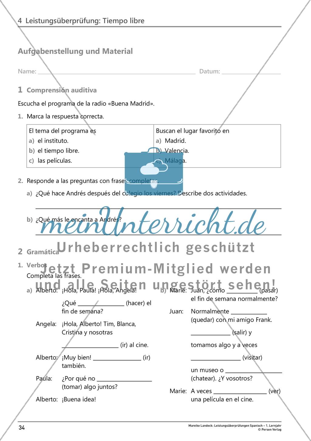 Leistungsüberprüfung: Tiempo libre Preview 2