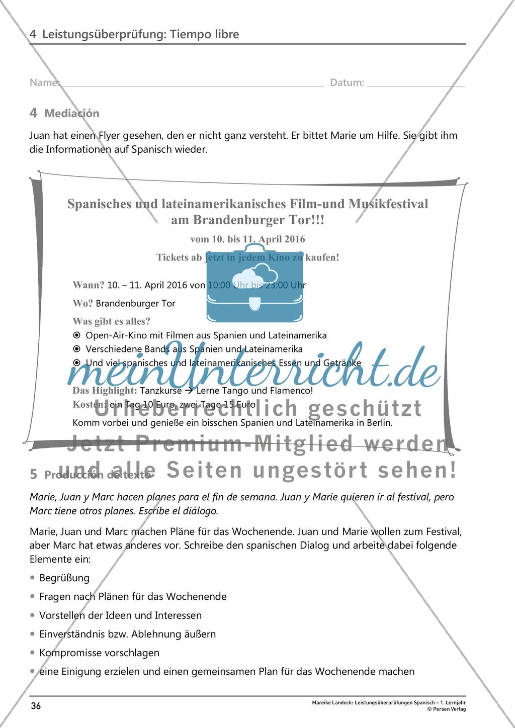 Leistungsüberprüfung: Tiempo libre Preview 4