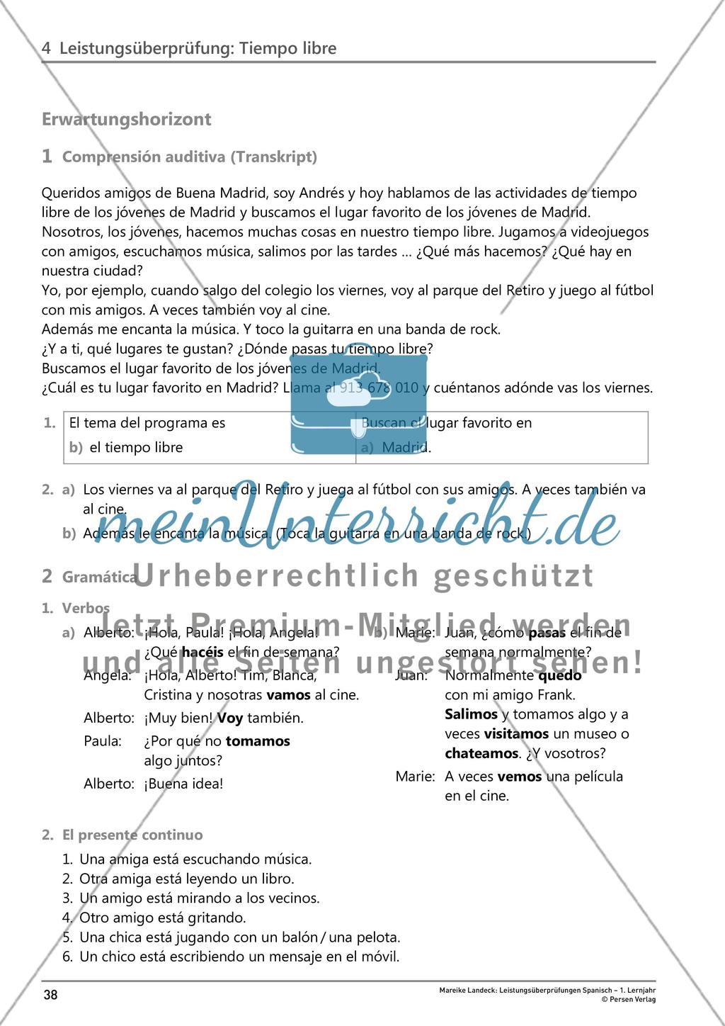 Leistungsüberprüfung: Tiempo libre Preview 6