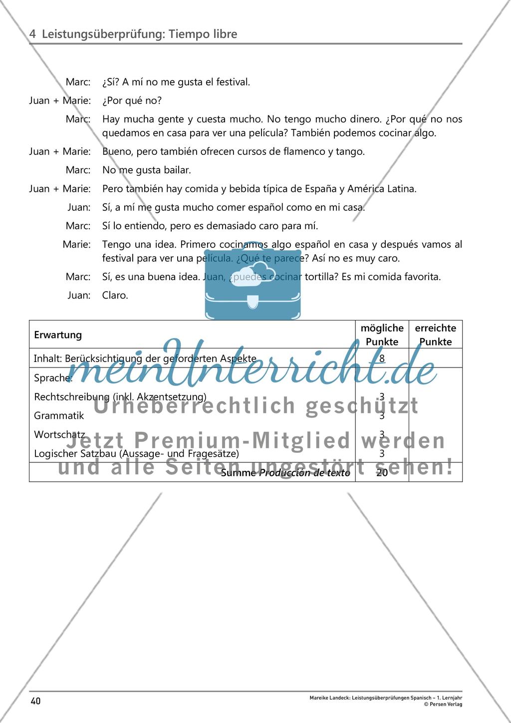 Leistungsüberprüfung: Tiempo libre Preview 8