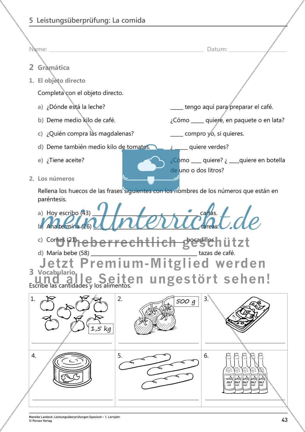Leistungsüberprüfung: La comida Preview 3